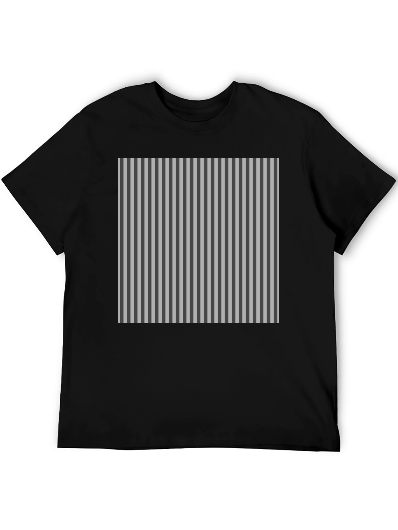 Striped Pattern Black T-Shirt