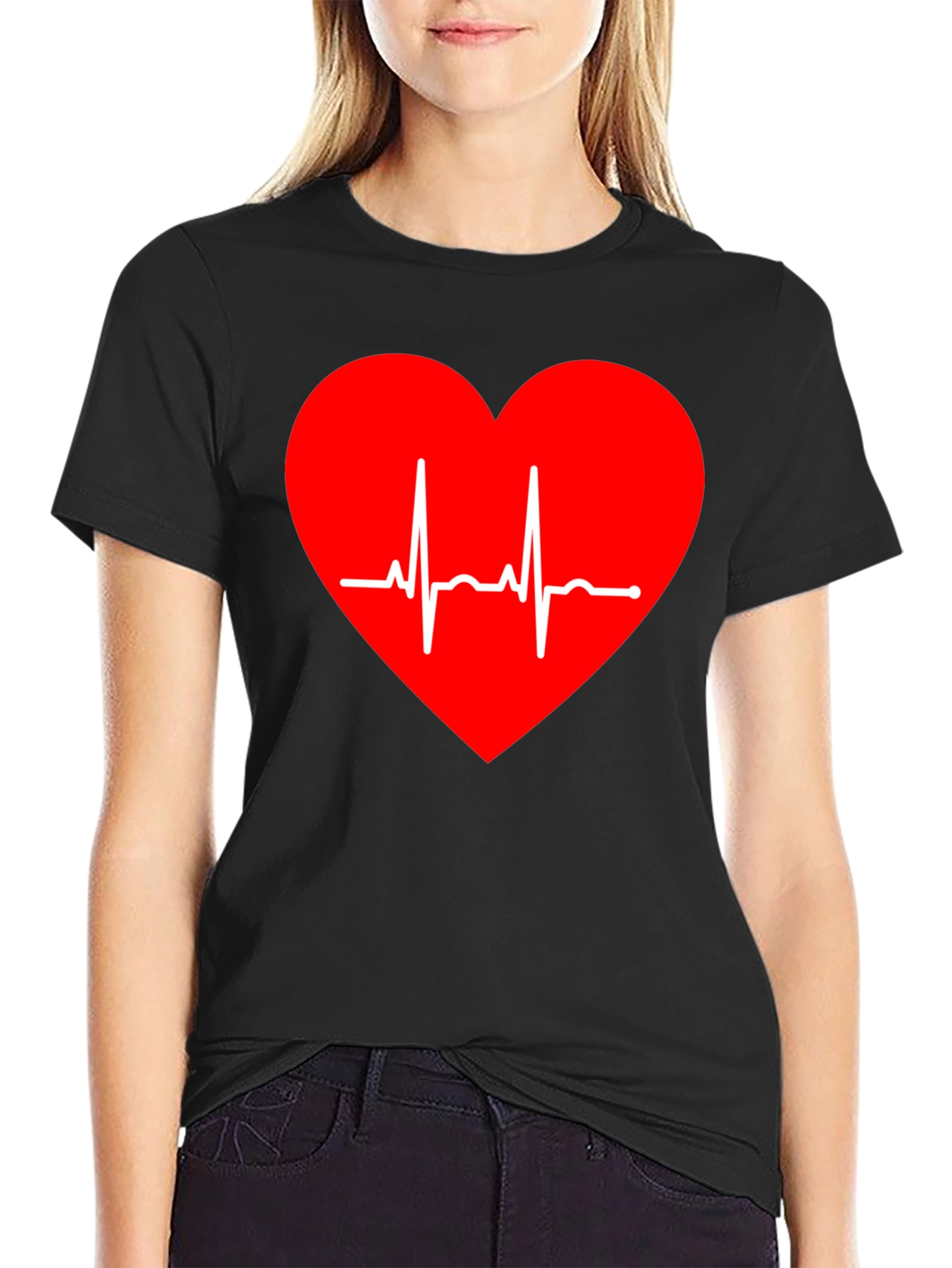 Heartbeat Heart Tee - Stylish Graphic T-Shirt