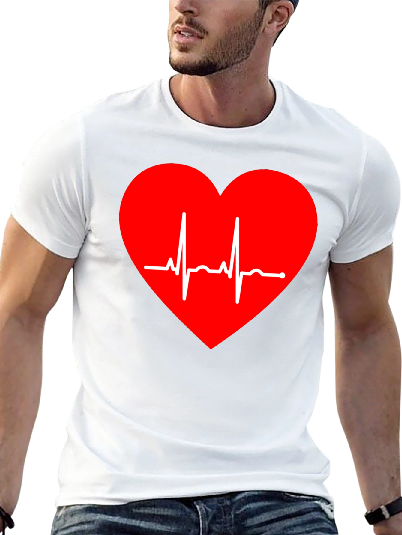 Heartbeat Heart Tee - Stylish Graphic T-Shirt