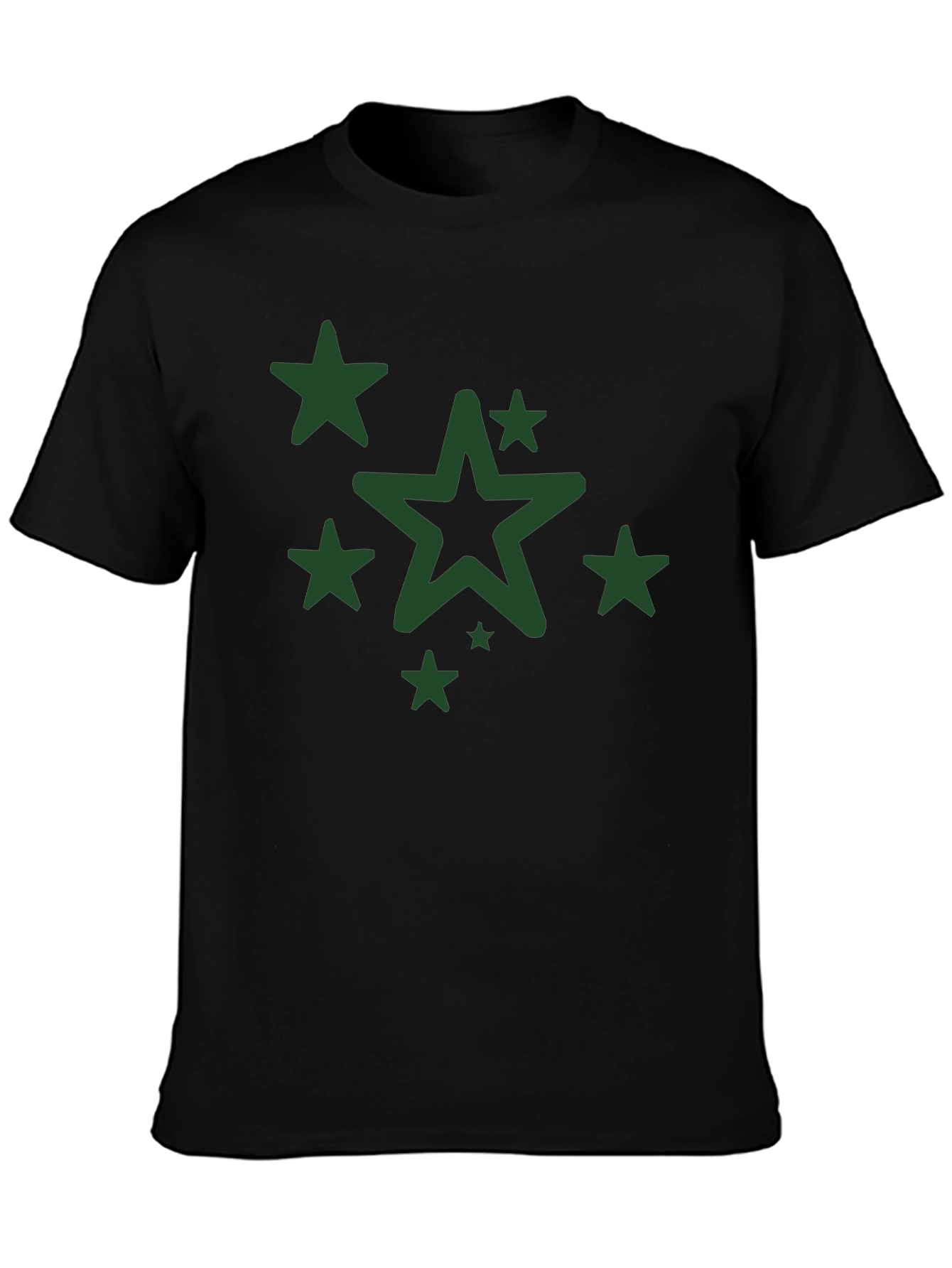 Star Graphic Print Mens Black T-Shirt