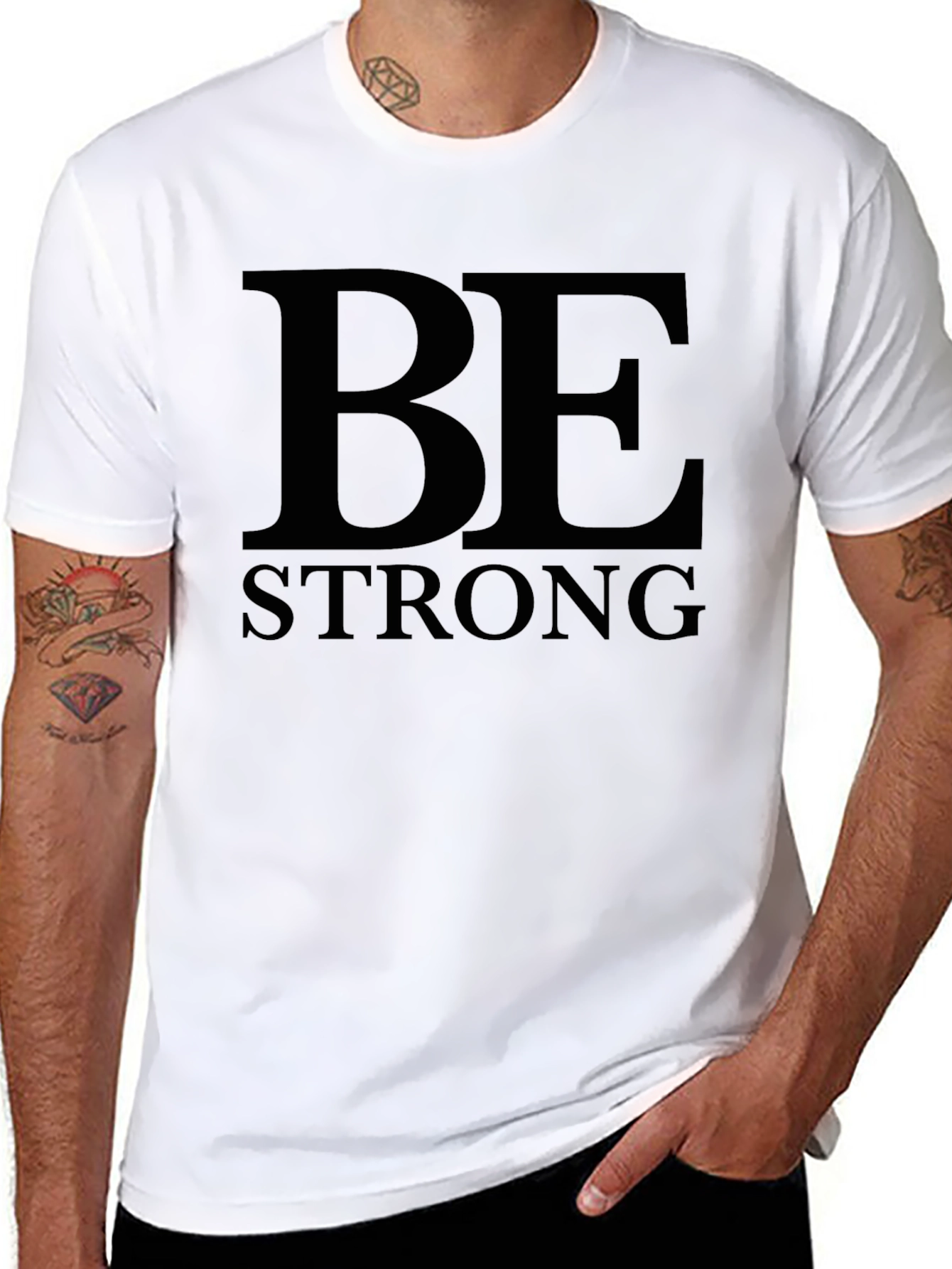 Be Strong Graphic Tee - Mens Black T-Shirt