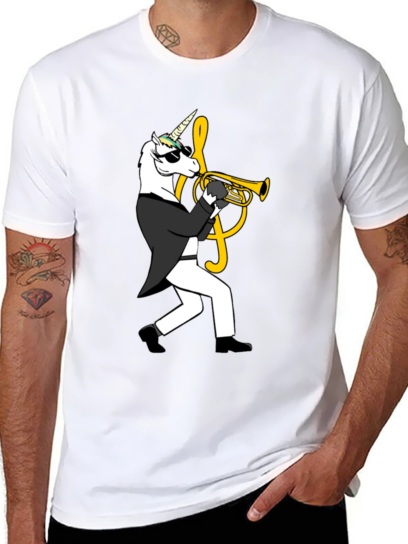 Unicorn Trumpet Player Graphic Tee