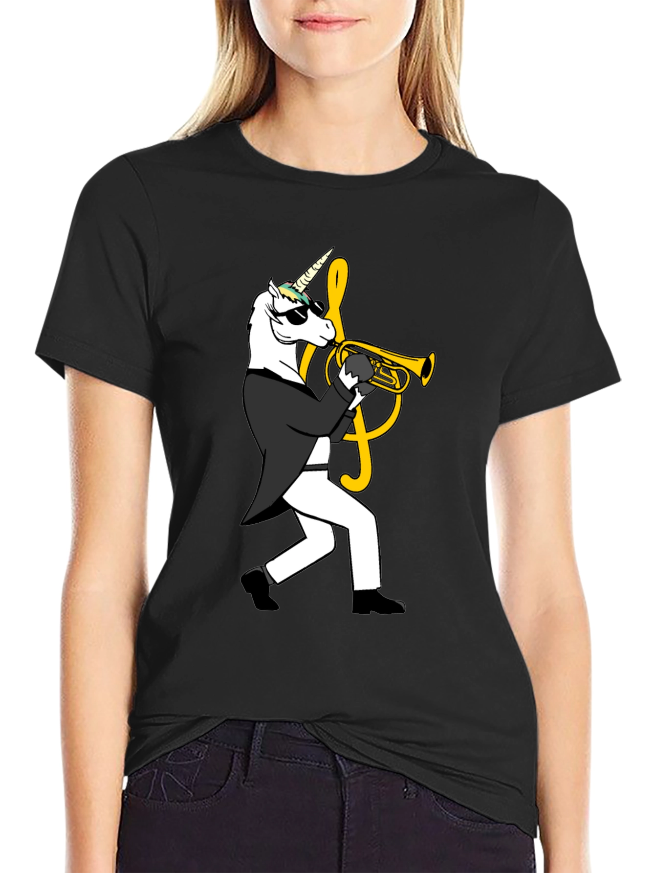 Unicorn Trumpet Player Graphic Tee