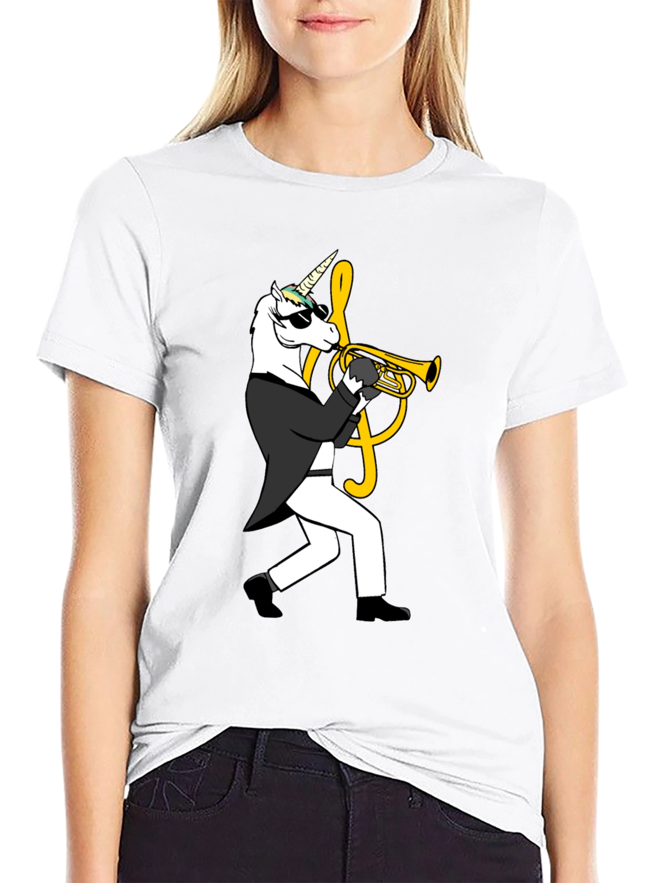Unicorn Trumpet Player Graphic Tee