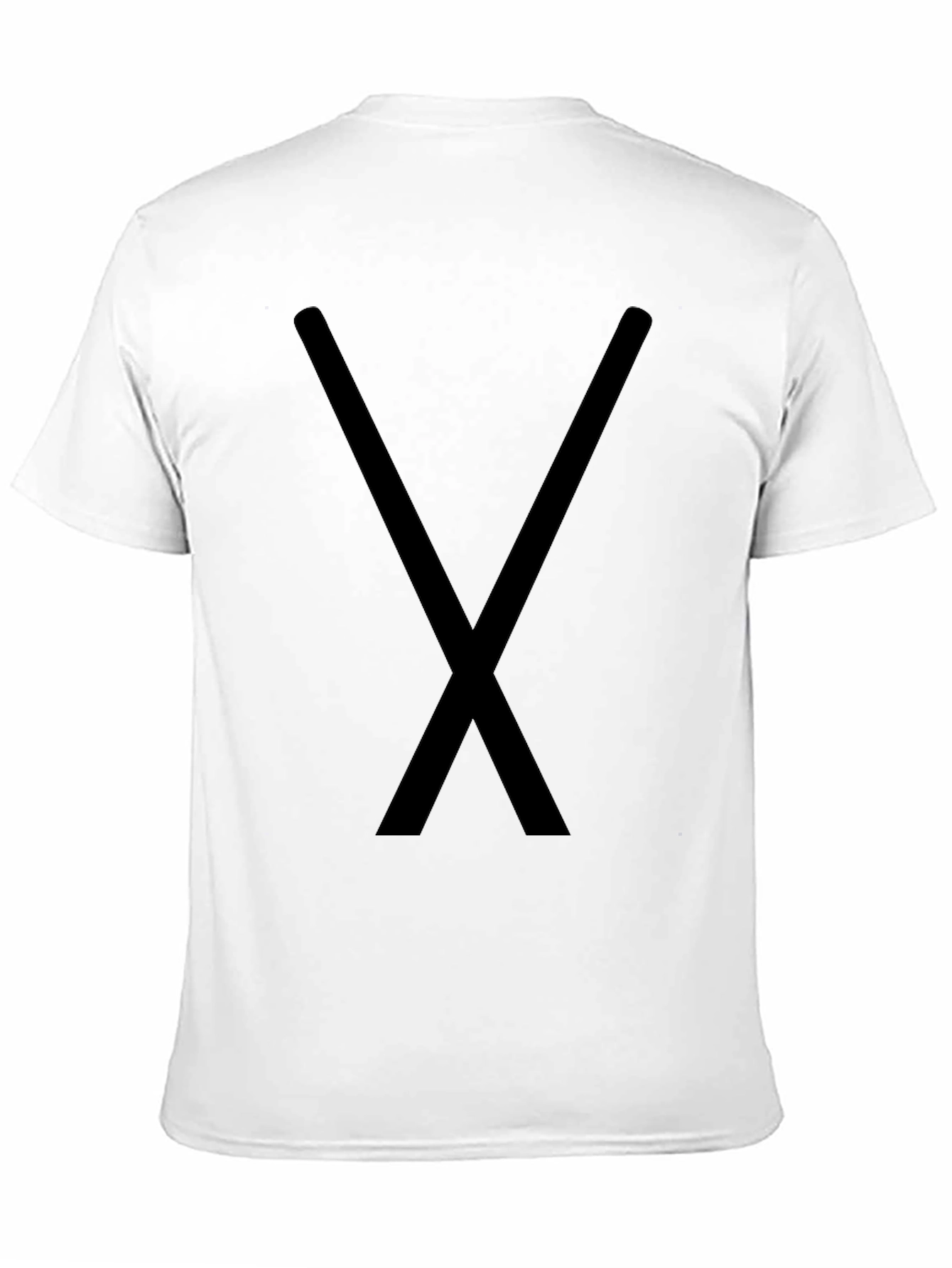 Mens Black Tee with Bold X Design