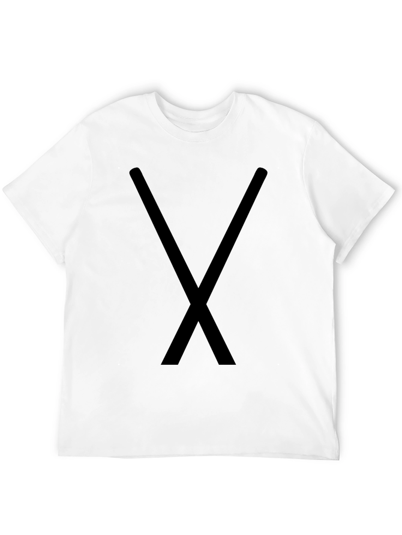 Mens Black Tee with Bold X Design