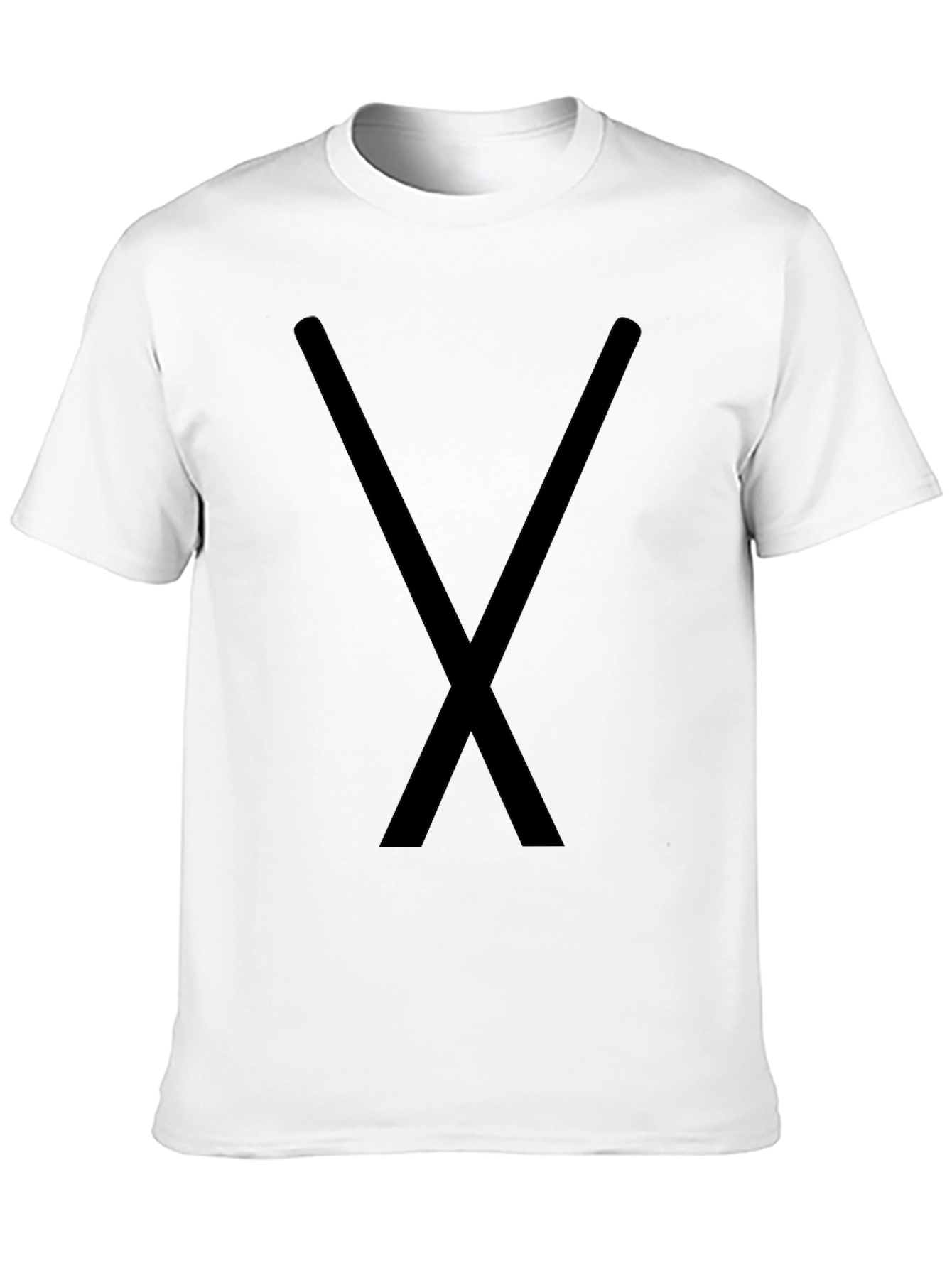 Mens Black Tee with Bold X Design