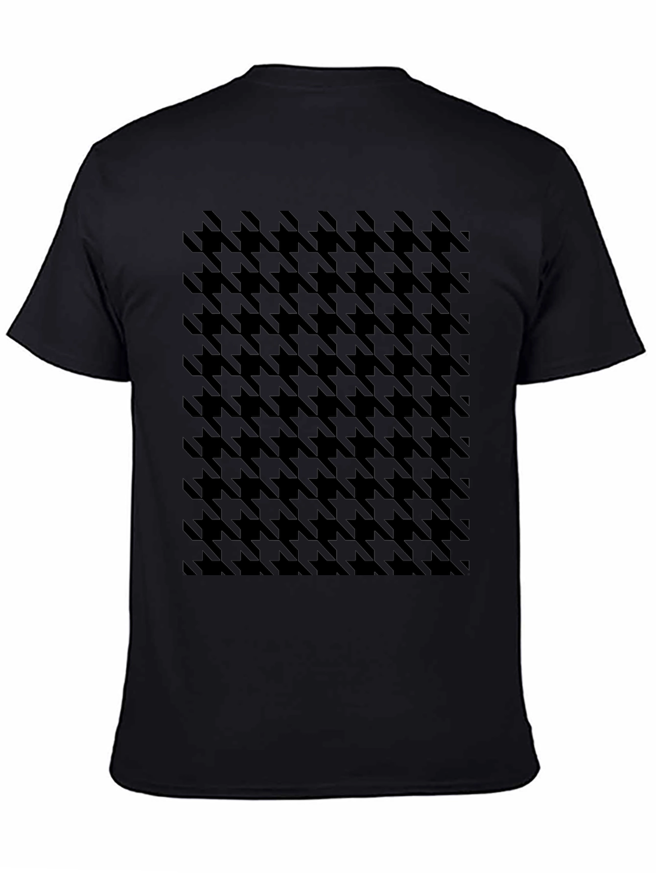 Houndstooth Pattern Black T-Shirt