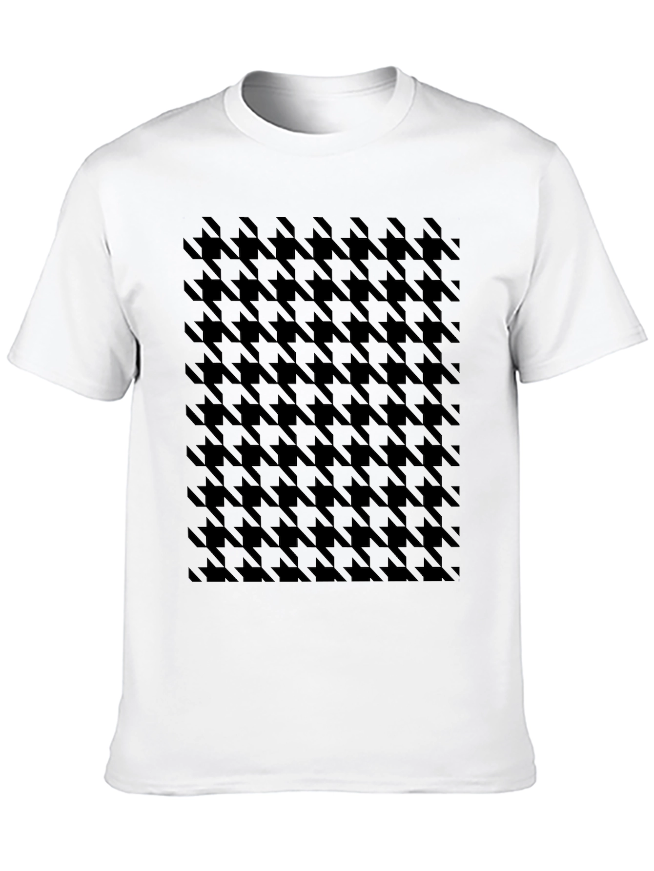 Houndstooth Pattern Black T-Shirt