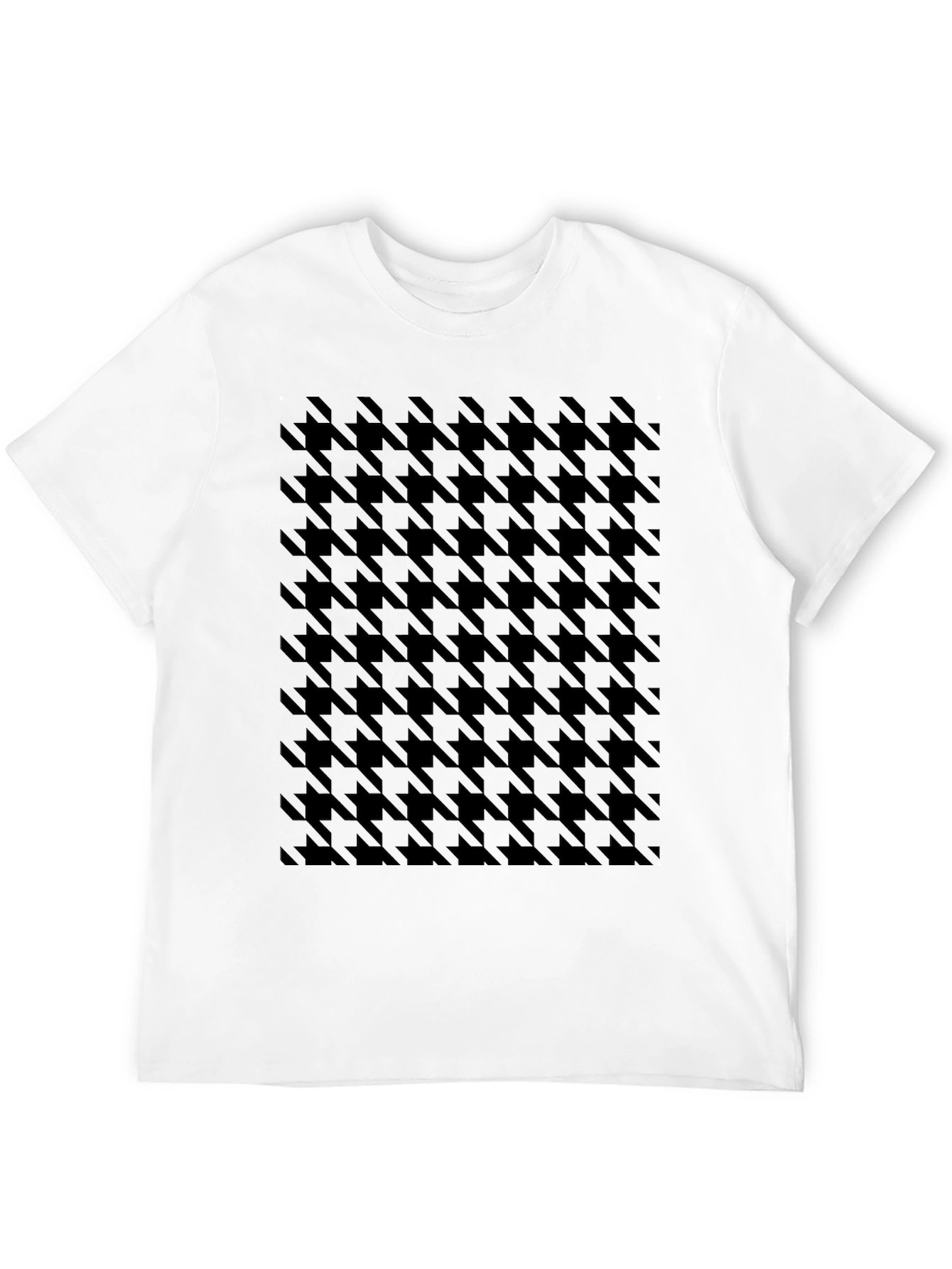 Houndstooth Pattern Black T-Shirt
