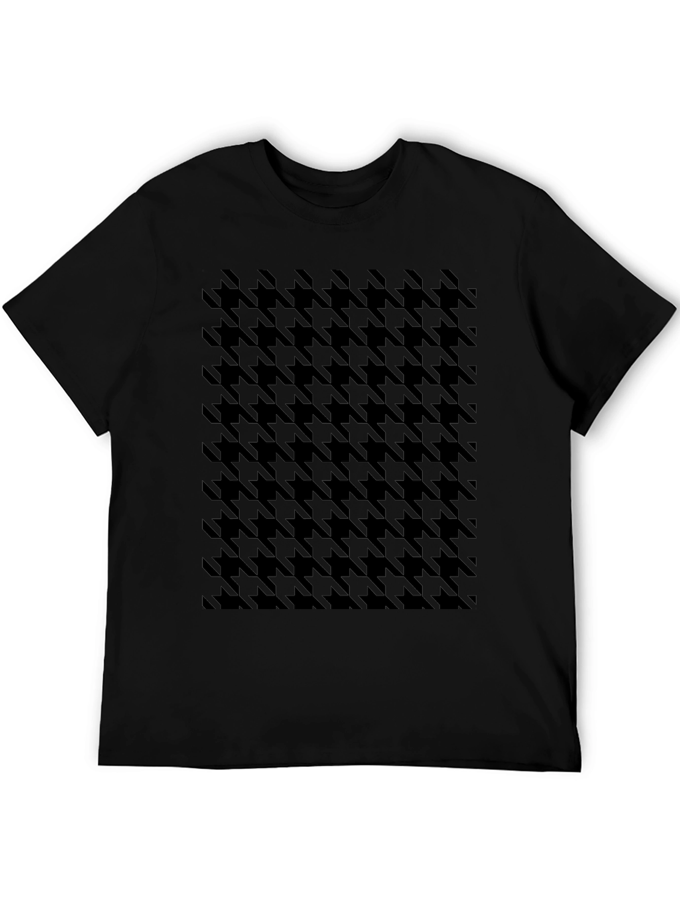 Houndstooth Pattern Black T-Shirt