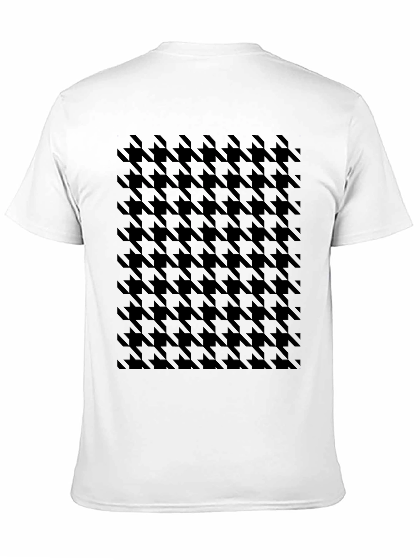 Houndstooth Pattern Black T-Shirt