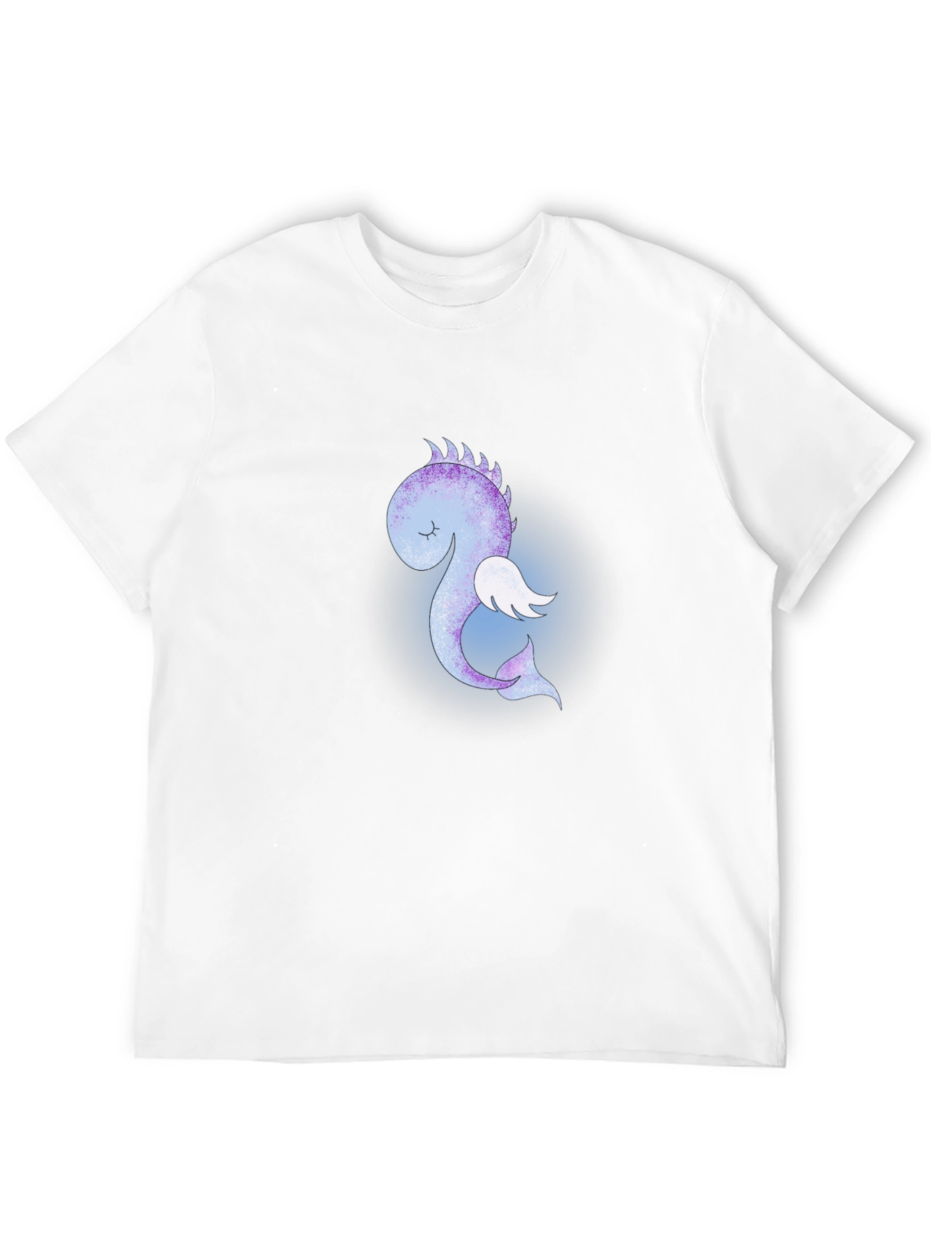 Cute Flying Sea Dragon Graphic Tee - Black