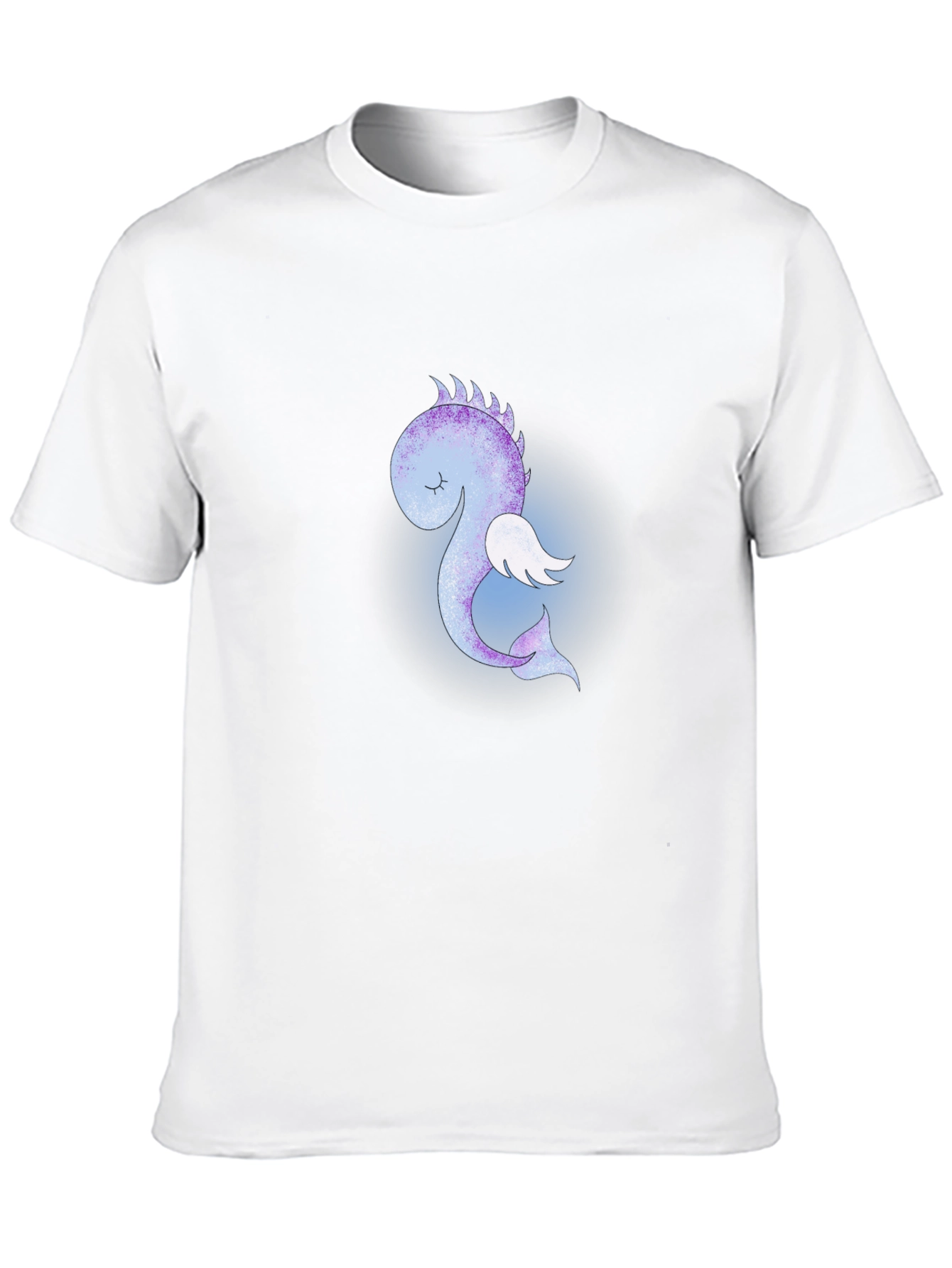 Cute Flying Sea Dragon Graphic Tee - Black