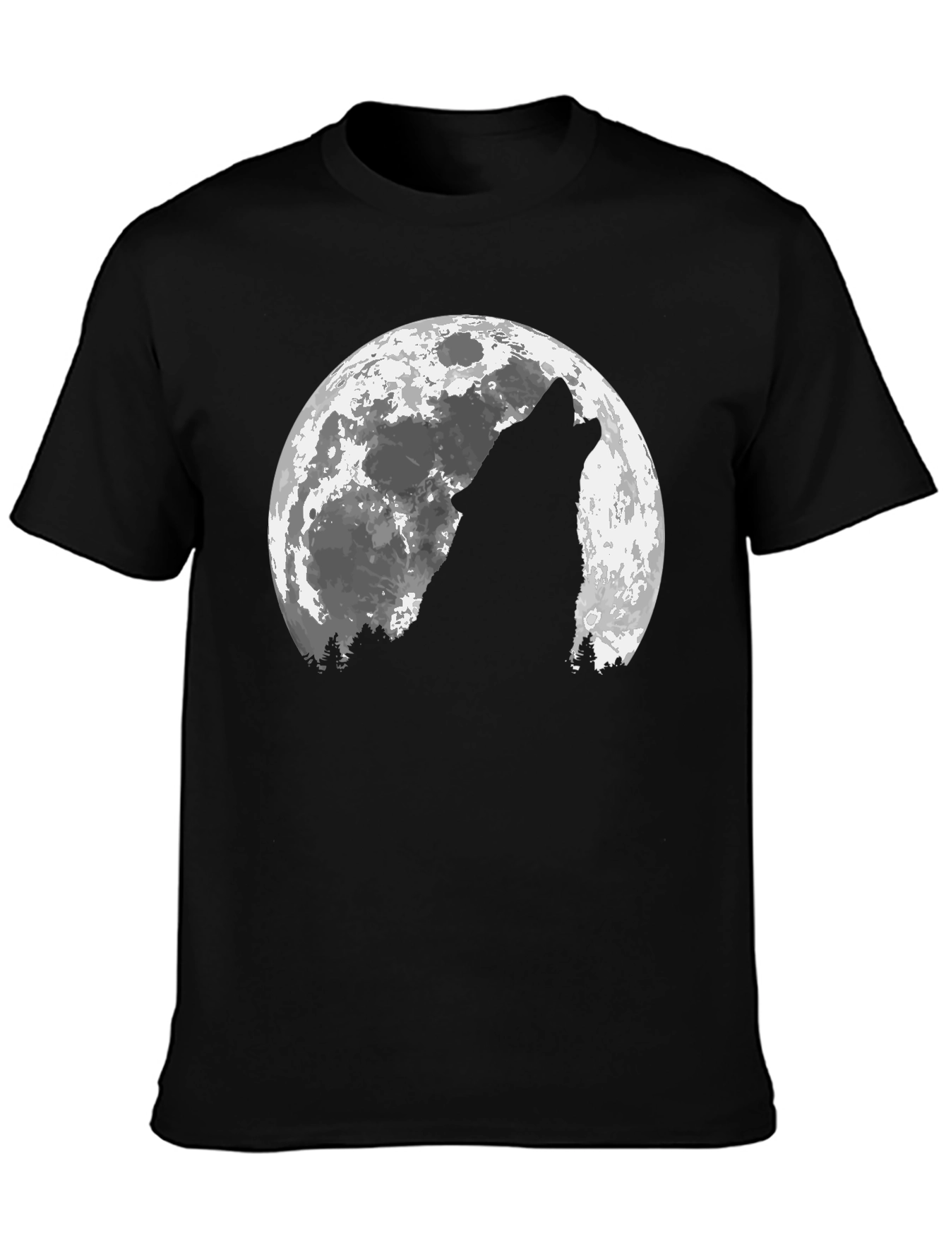 Wolf Moon Graphic T-Shirt - Mens Black Tee