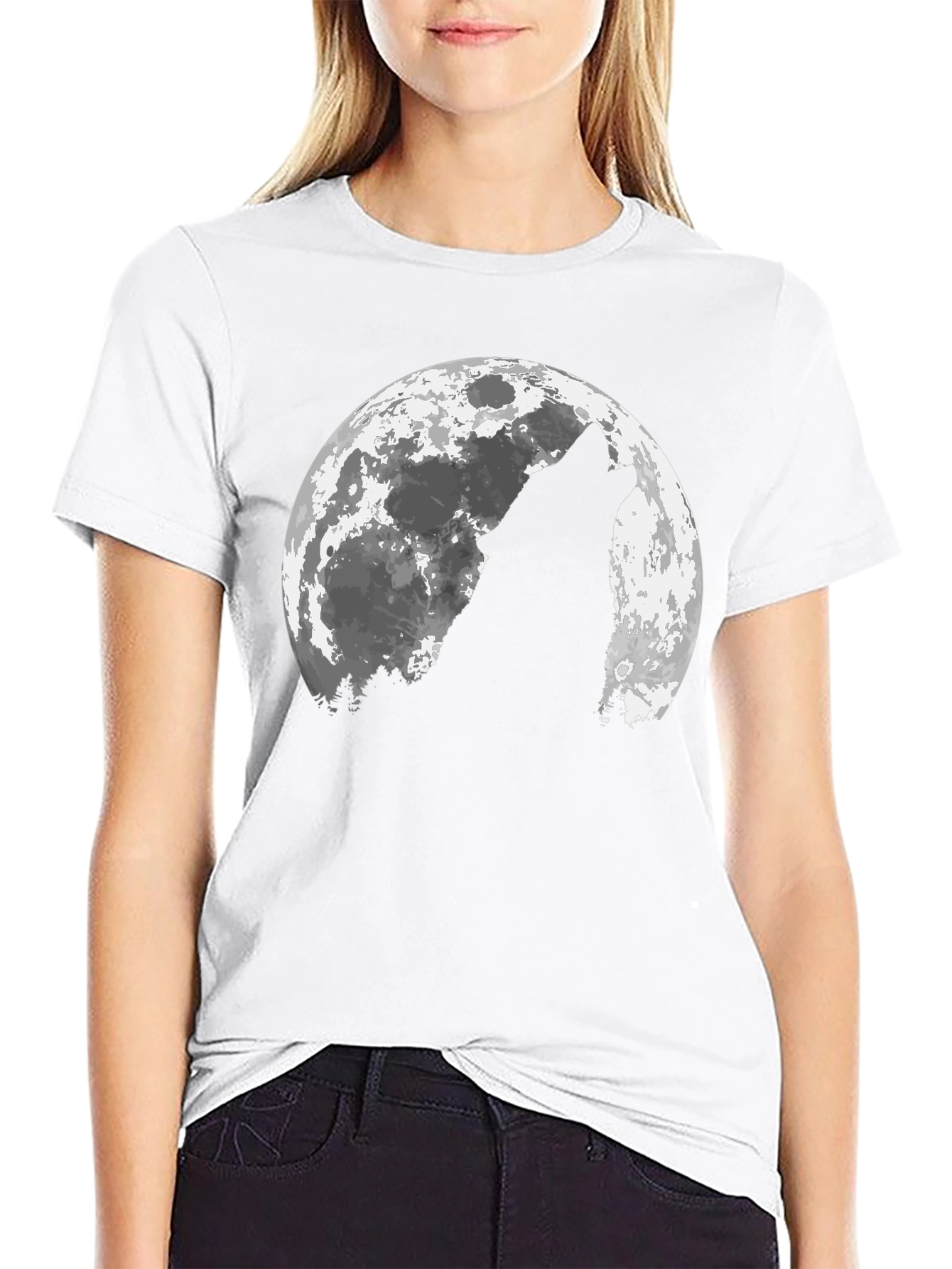Wolf Moon Graphic T-Shirt - Mens Black Tee