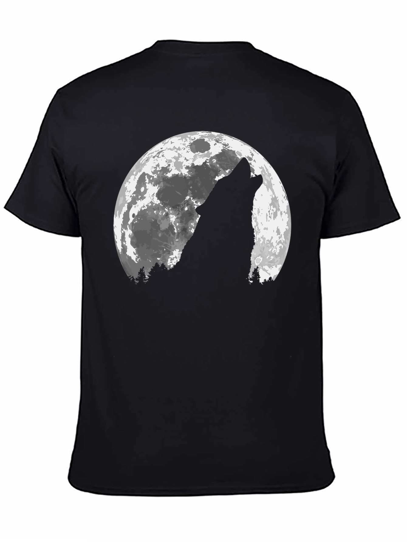 Wolf Moon Graphic T-Shirt - Mens Black Tee