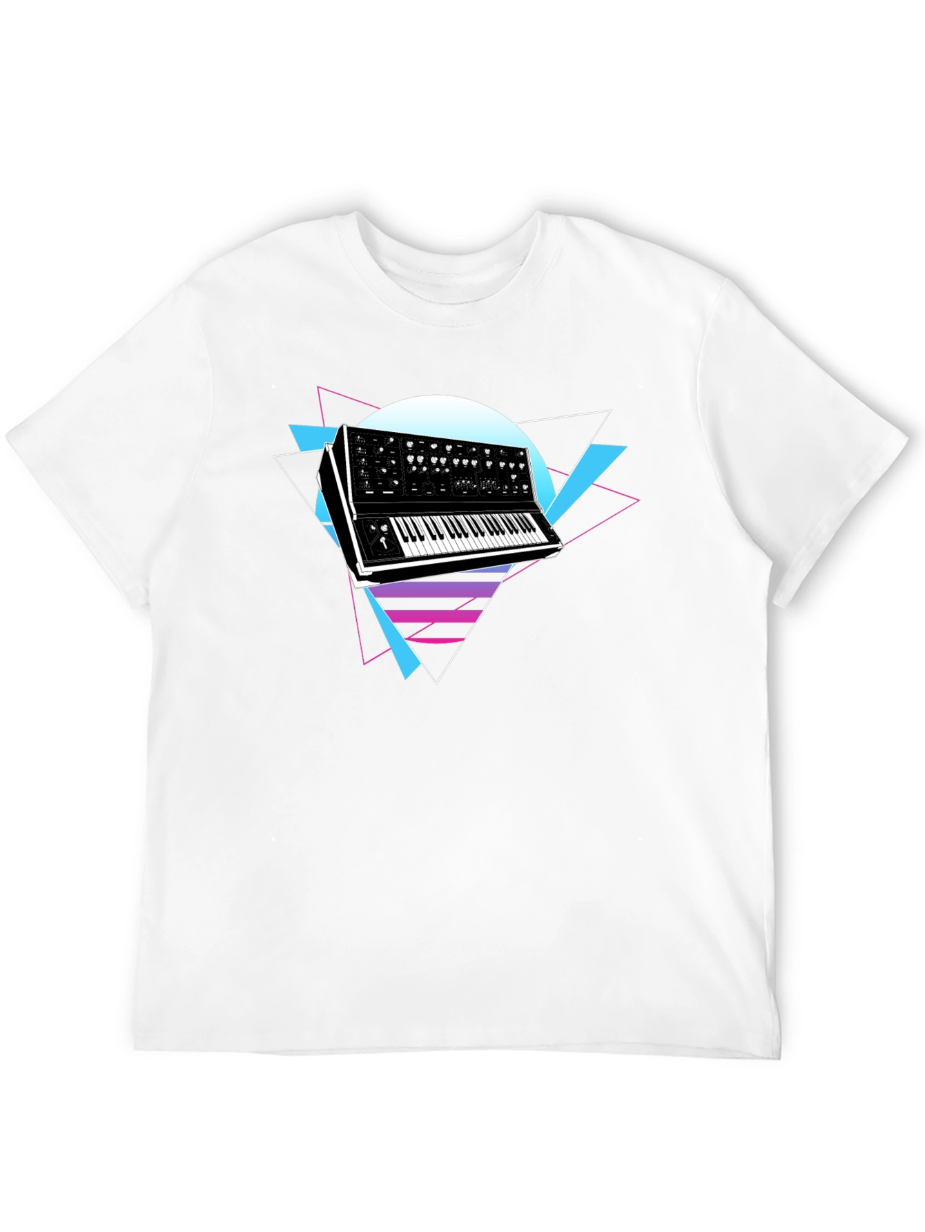 Retro Synthwave Keyboard Graphic T-Shirt