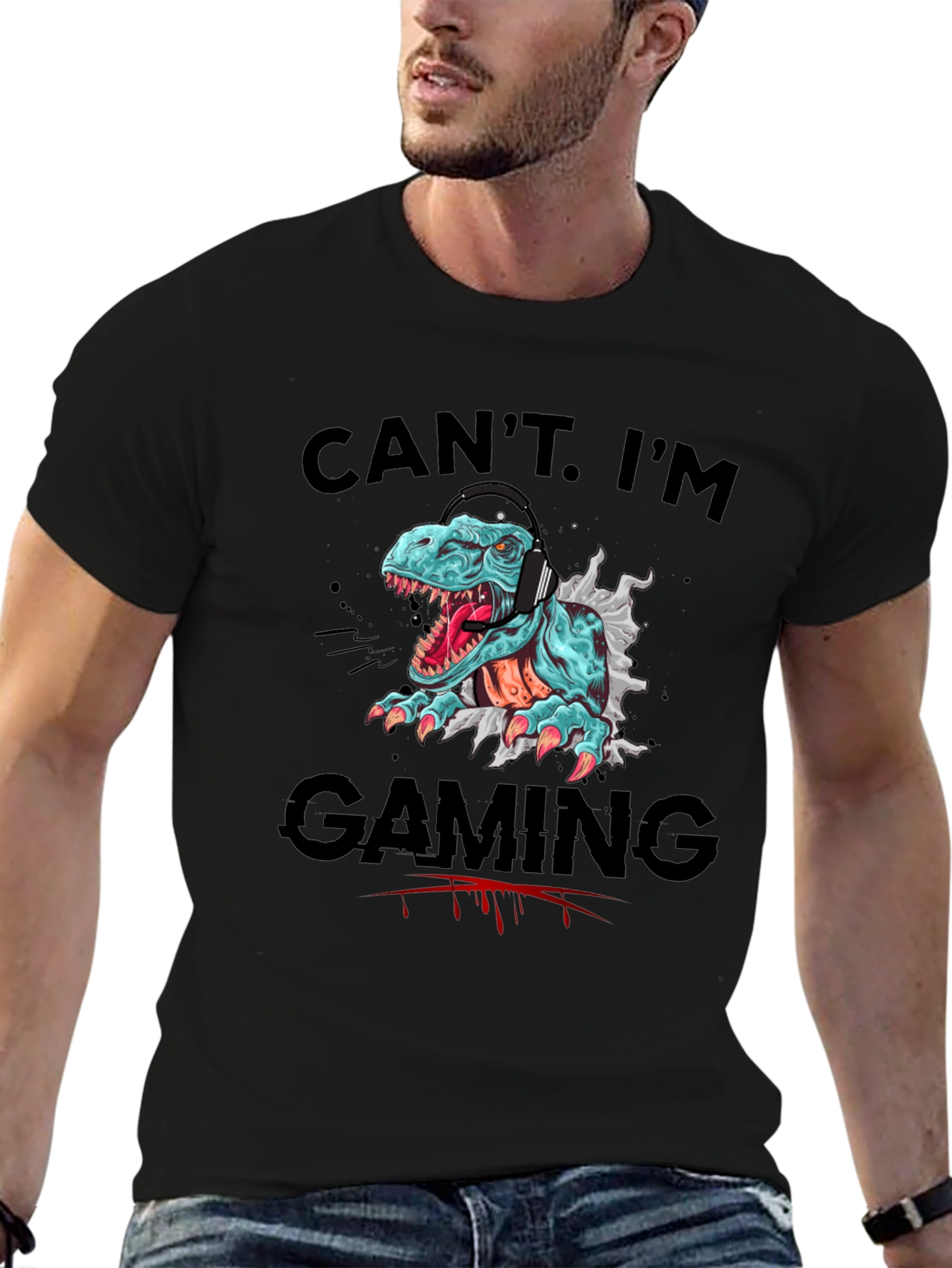 Gamer T-Rex T-Shirt - Cant. Im Gaming