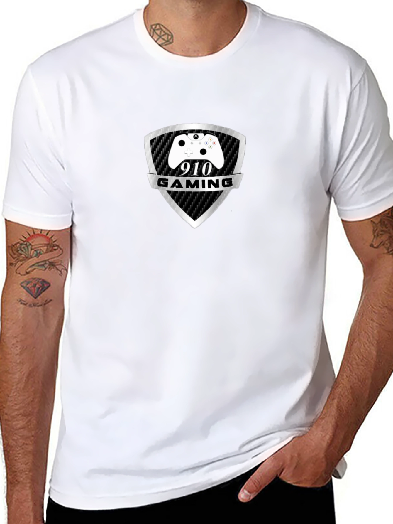910 Gaming T-Shirt - Black Cotton Gamer Tee