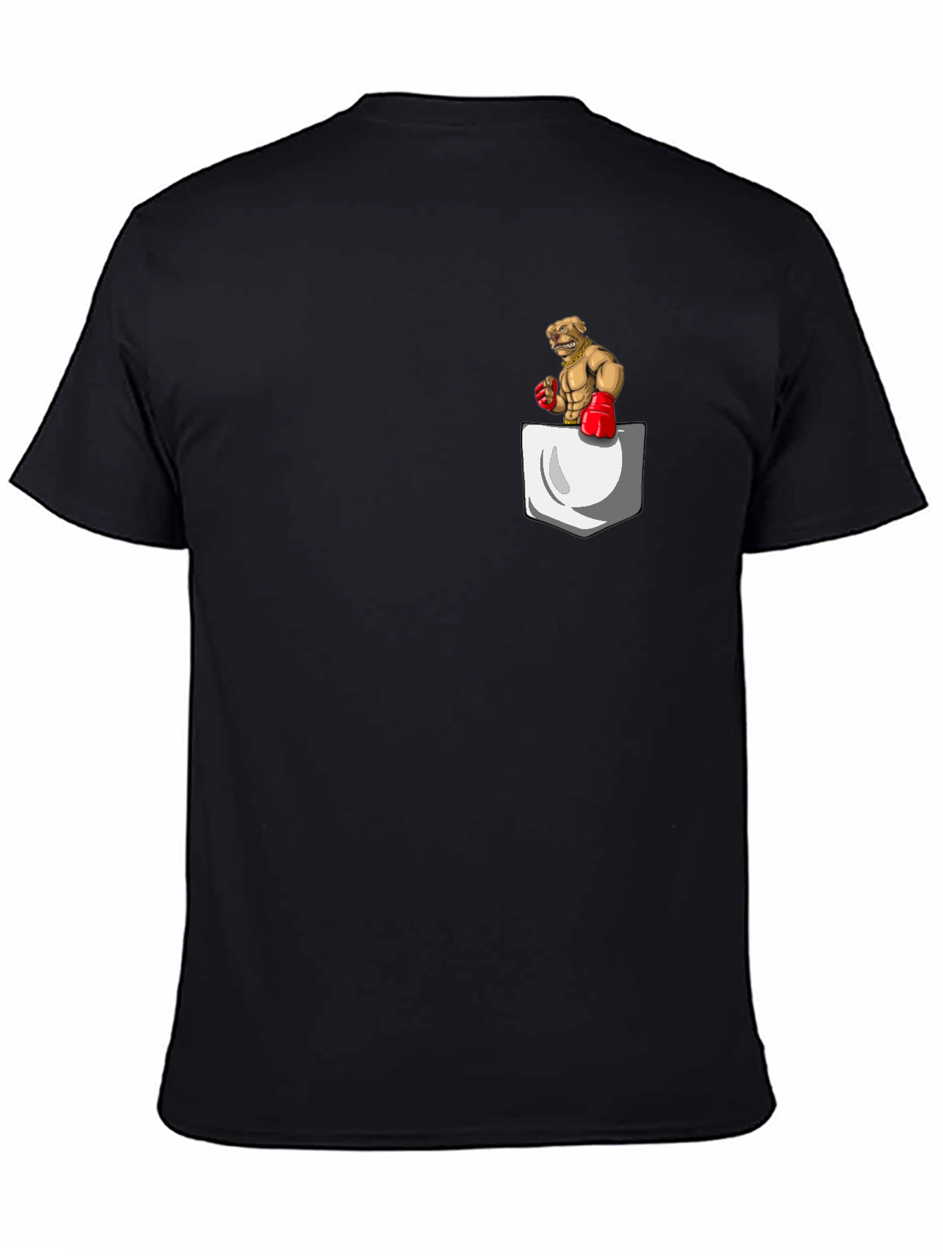 Boxer Dog Pocket Graphic Tee - Black
