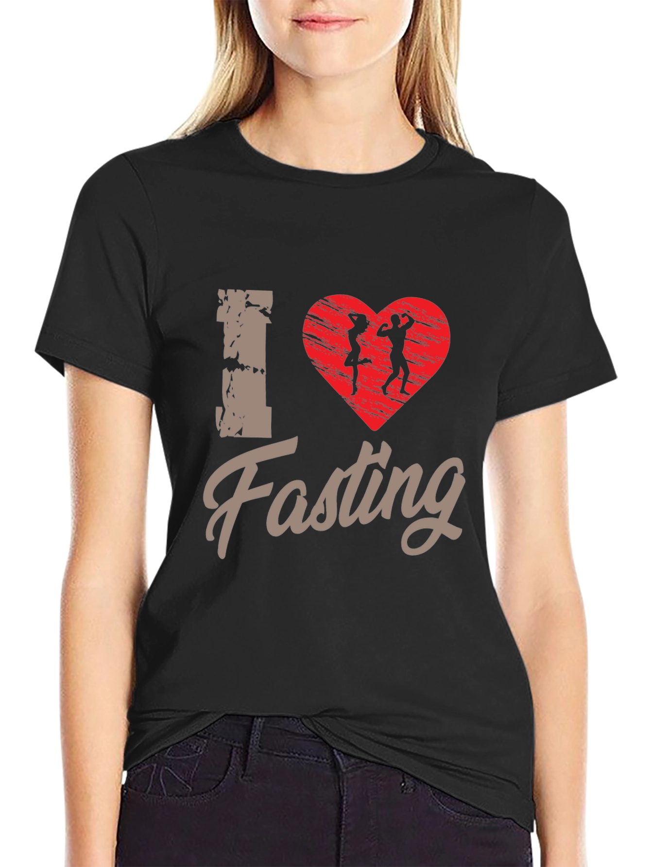I Heart Fasting Graphic Tee - Black
