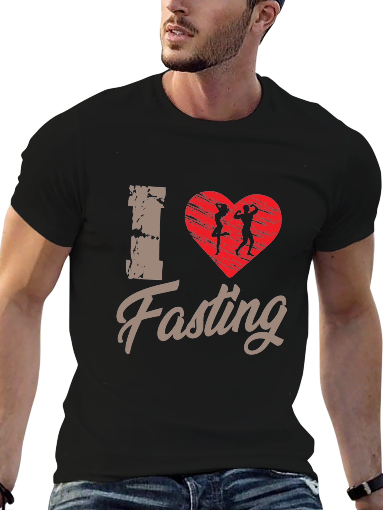 I Heart Fasting Graphic Tee - Black