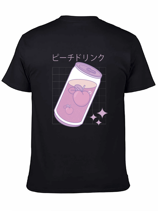 Peach Drink Graphic Tee - Kawaii Style