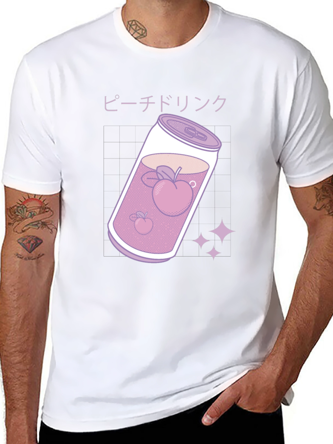 Peach Drink Graphic Tee - Kawaii Style