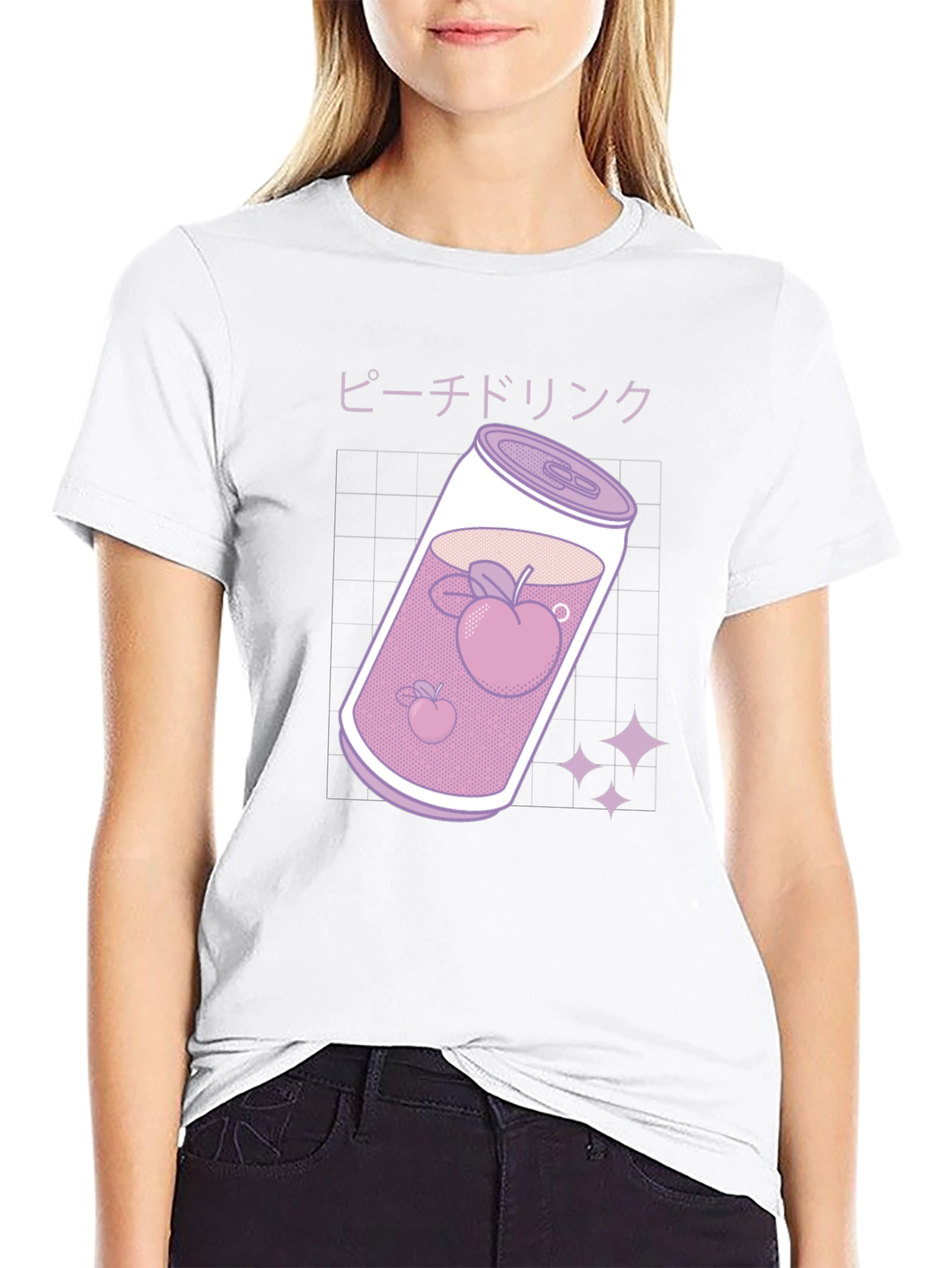 Peach Drink Graphic Tee - Kawaii Style