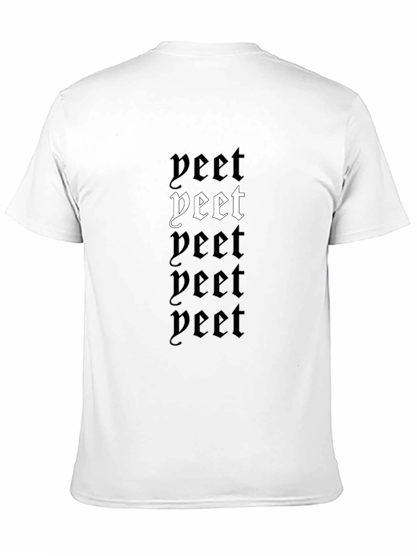 Yeet Gothic Print Black T-Shirt