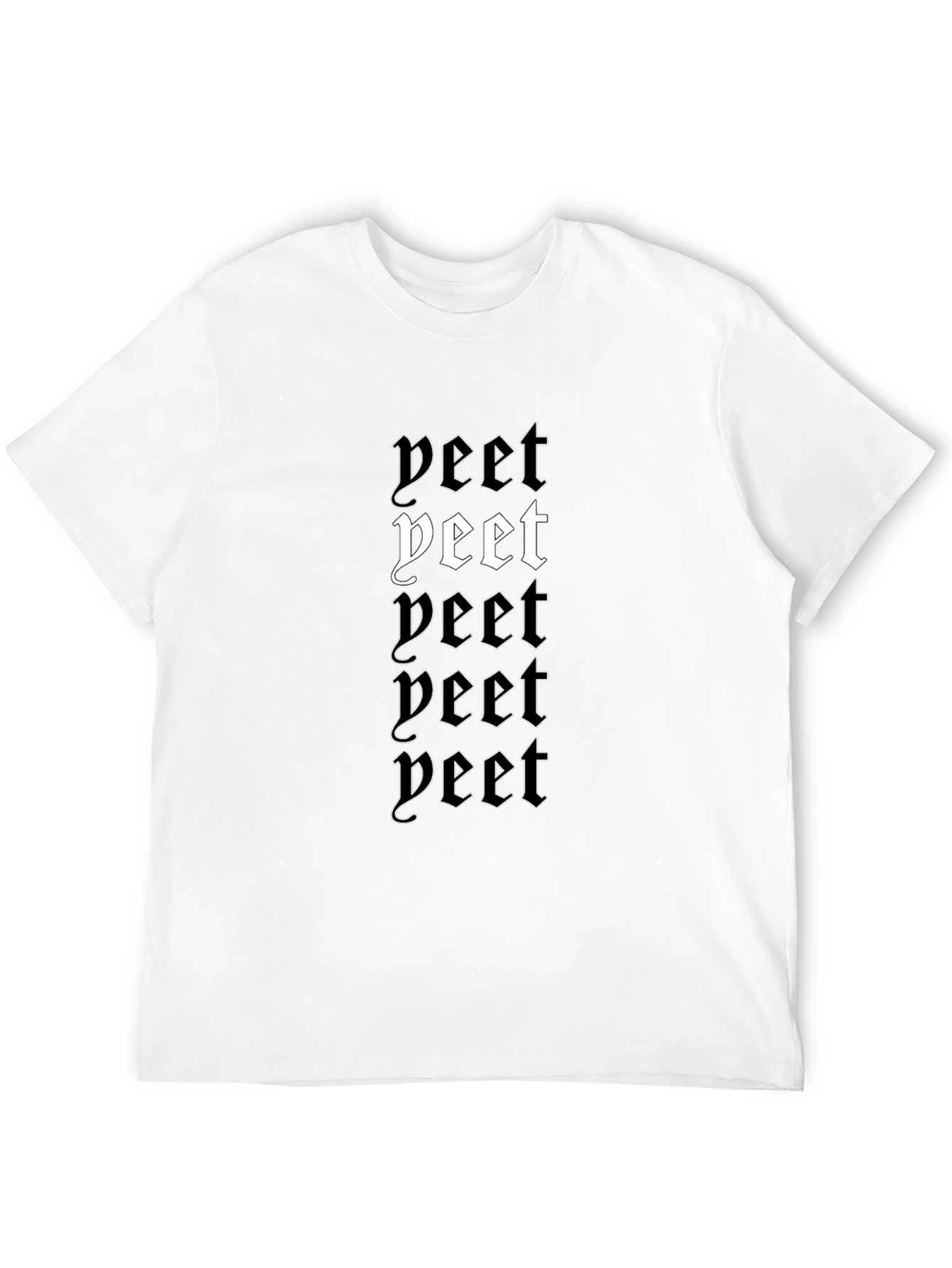 Yeet Gothic Print Black T-Shirt