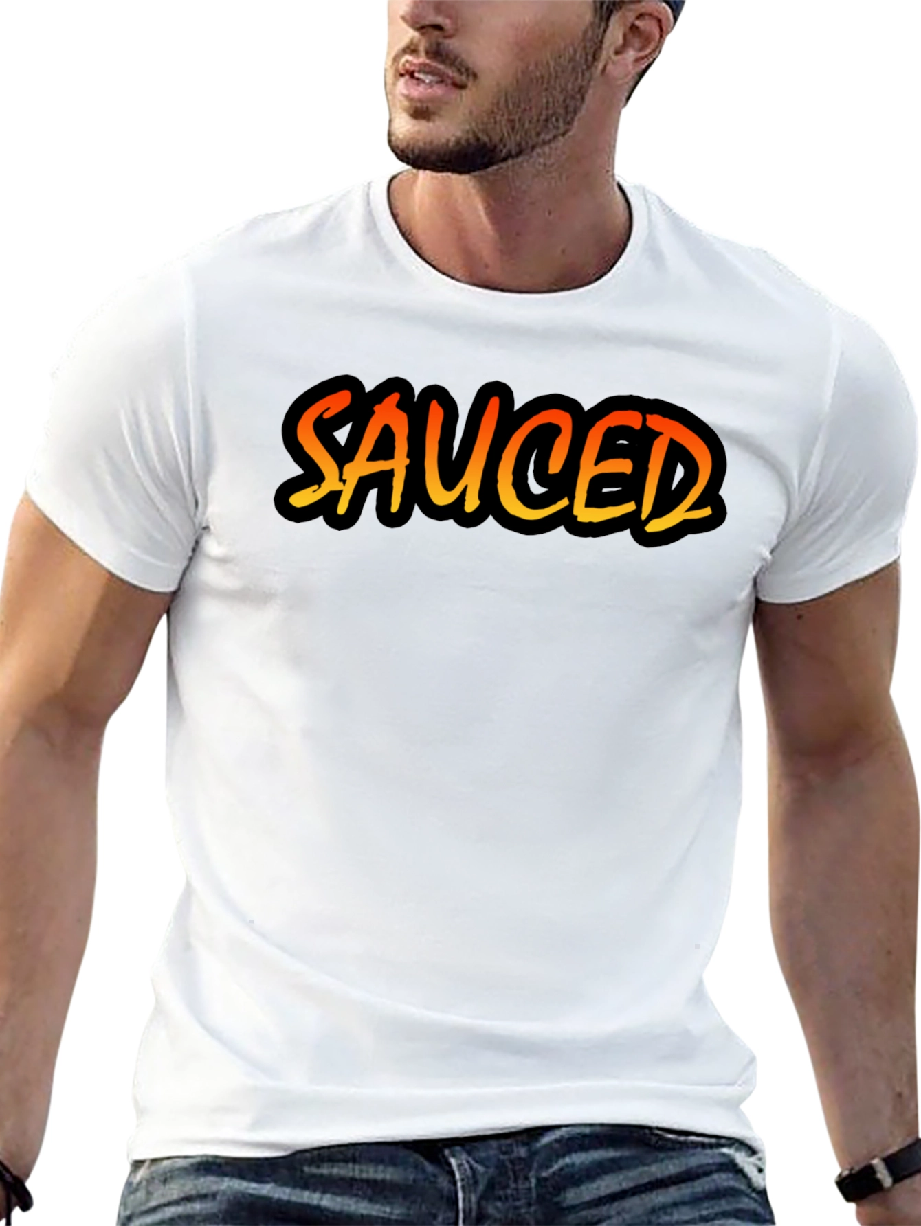 Sauced Graphic Tee - Black Cotton Blend T-Shirt