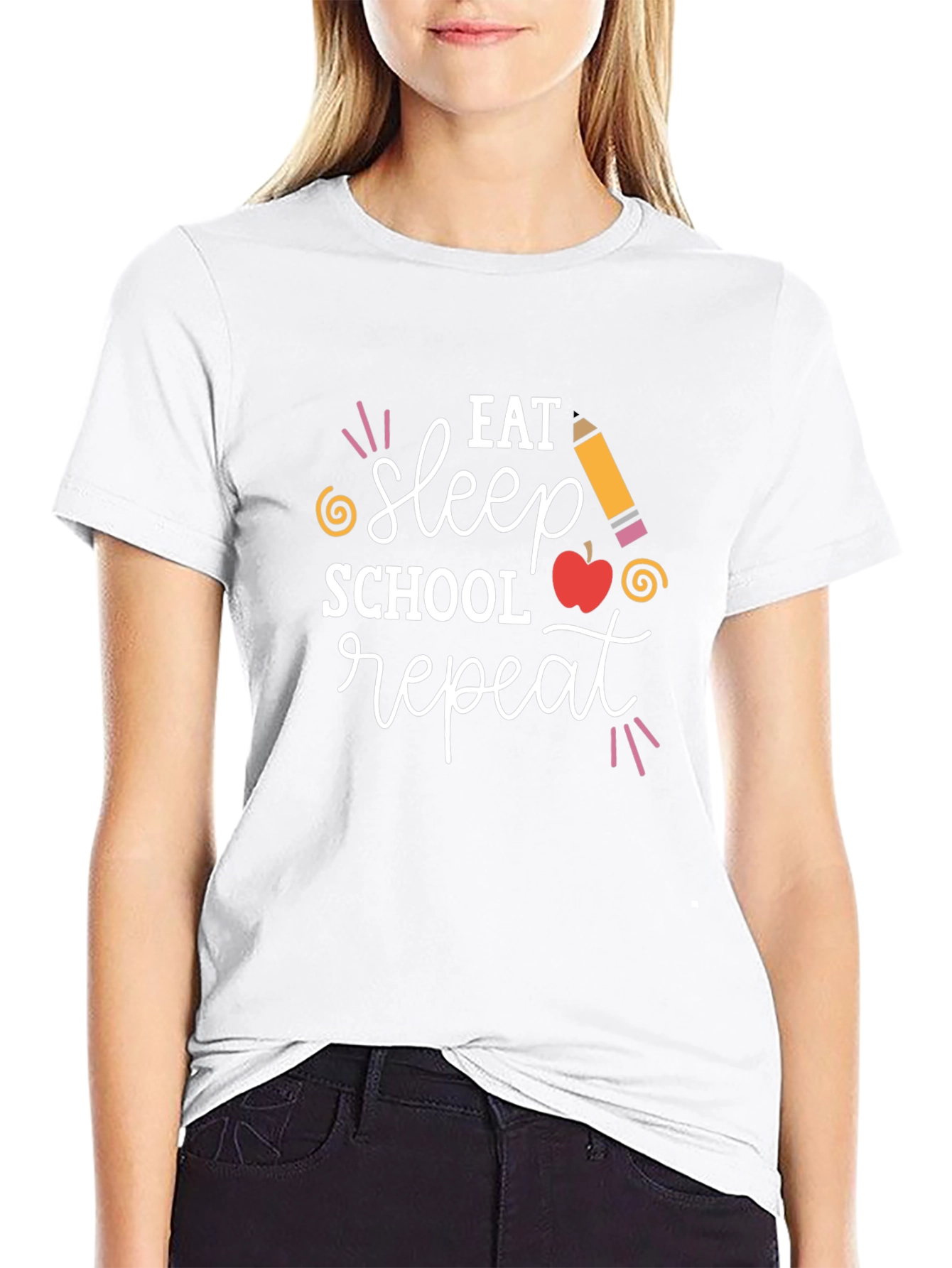 Eat Sleep School Repeat Graphic Tee