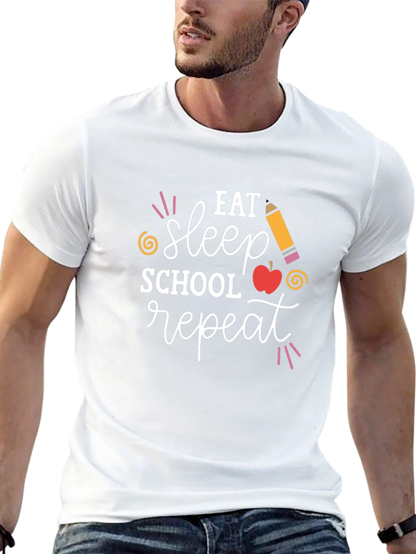 Eat Sleep School Repeat Graphic Tee