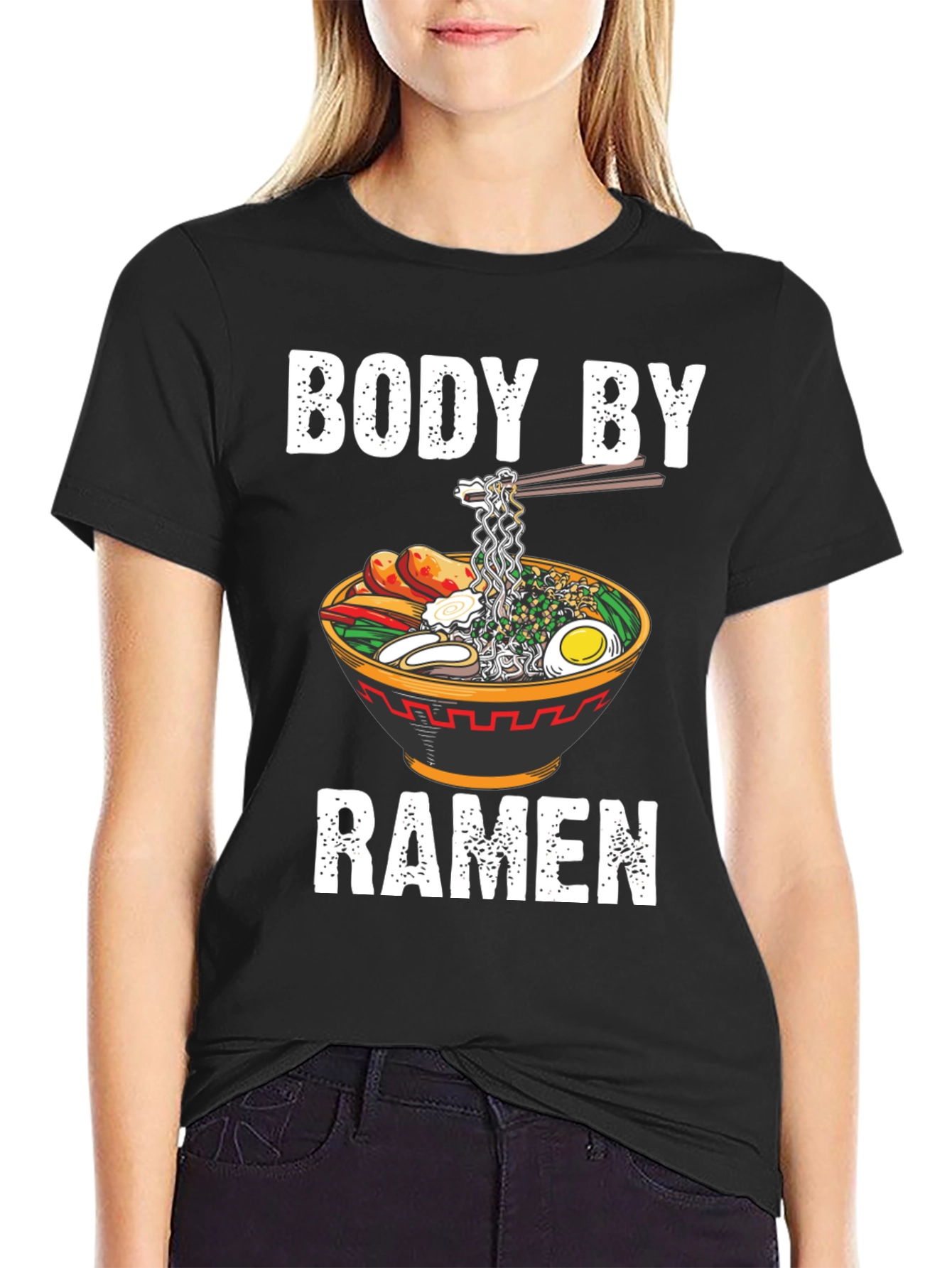 Body By Ramen T-Shirt Funny Noodle Bowl Tee