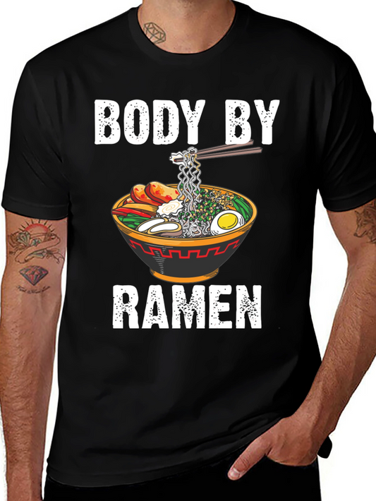 Body By Ramen T-Shirt Funny Noodle Bowl Tee