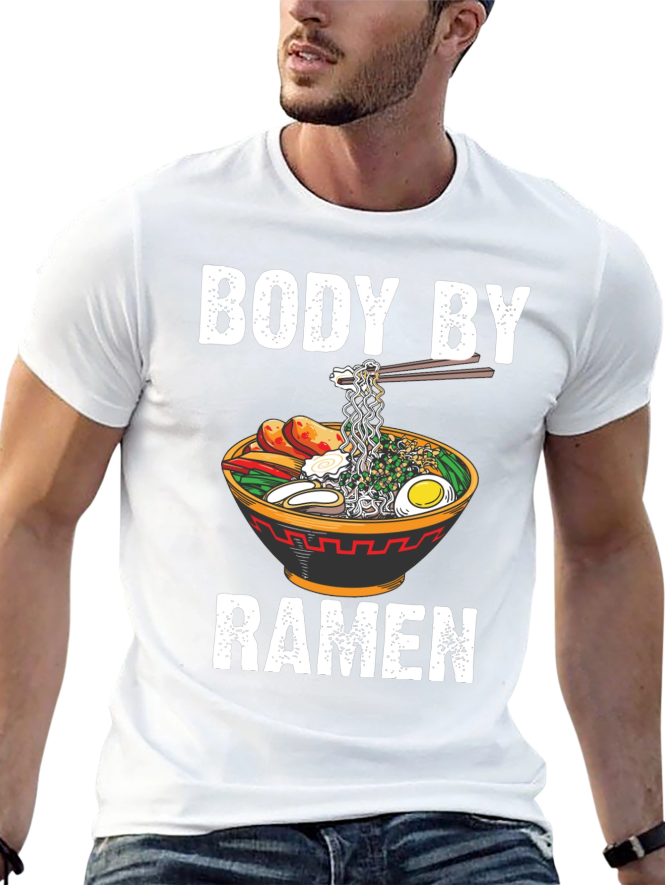 Body By Ramen T-Shirt Funny Noodle Bowl Tee
