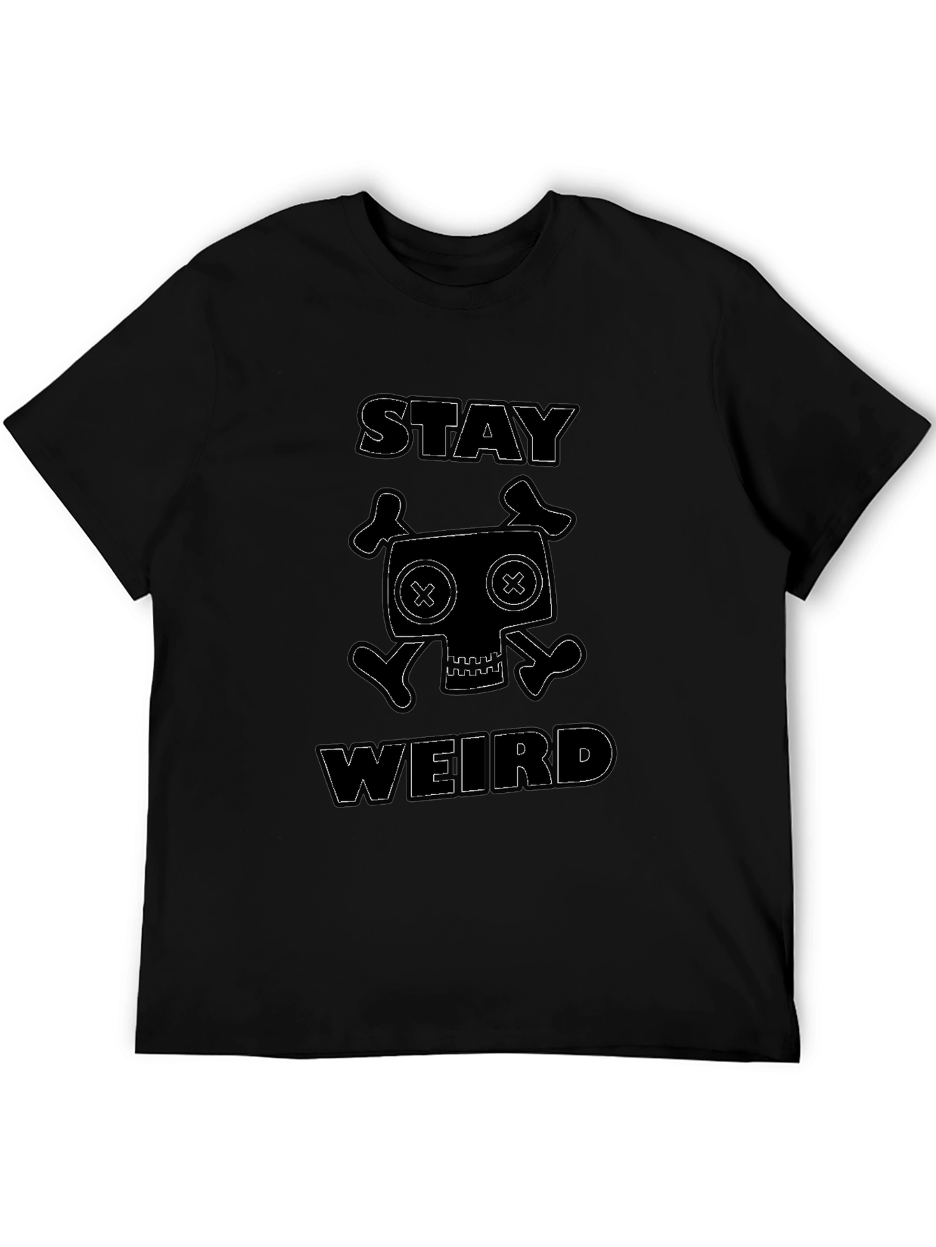 Stay Weird Black Graphic T-Shirt