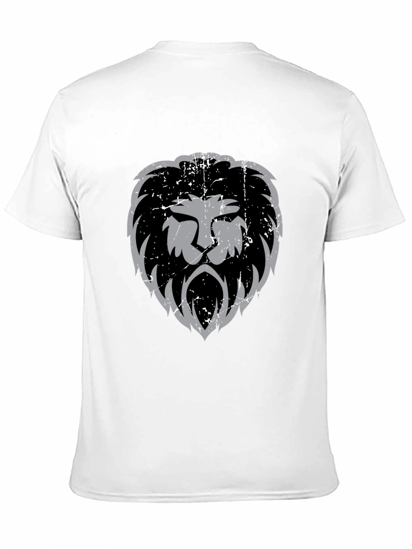 Lion Head Graphic Print Black T-Shirt