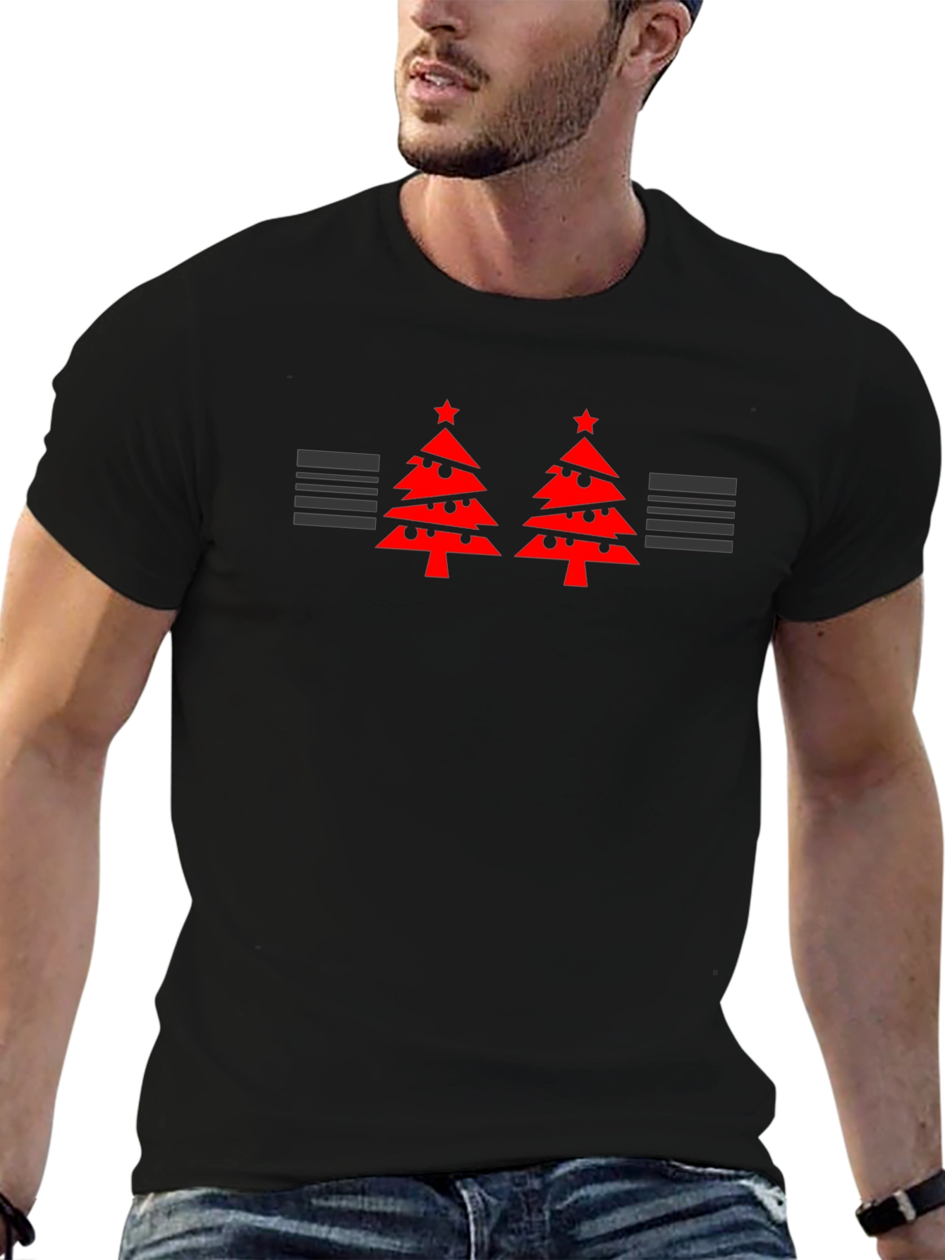 Festive Two Tree Black T-Shirt