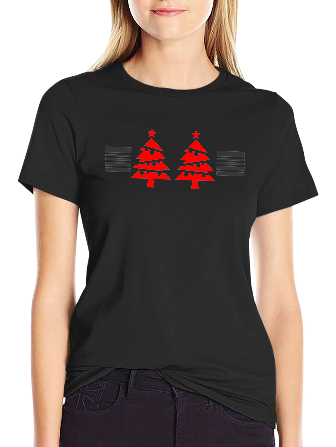 Festive Two Tree Black T-Shirt