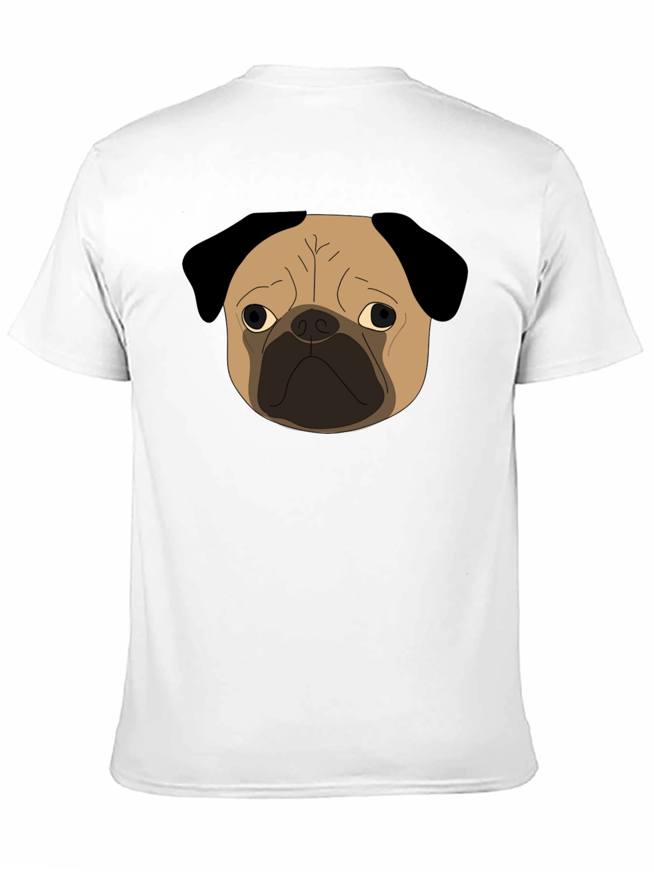 Pug Dog Face Graphic Black T-Shirt