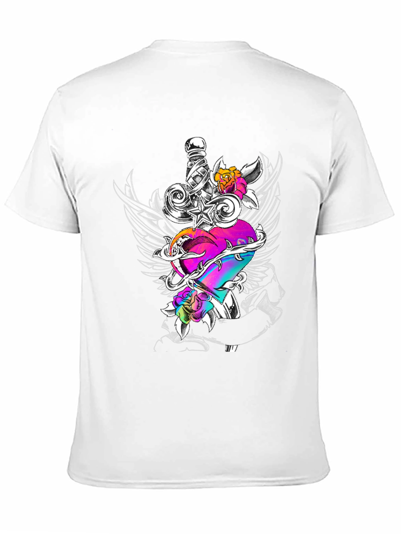 Heart & Sword Graphic Black Tee