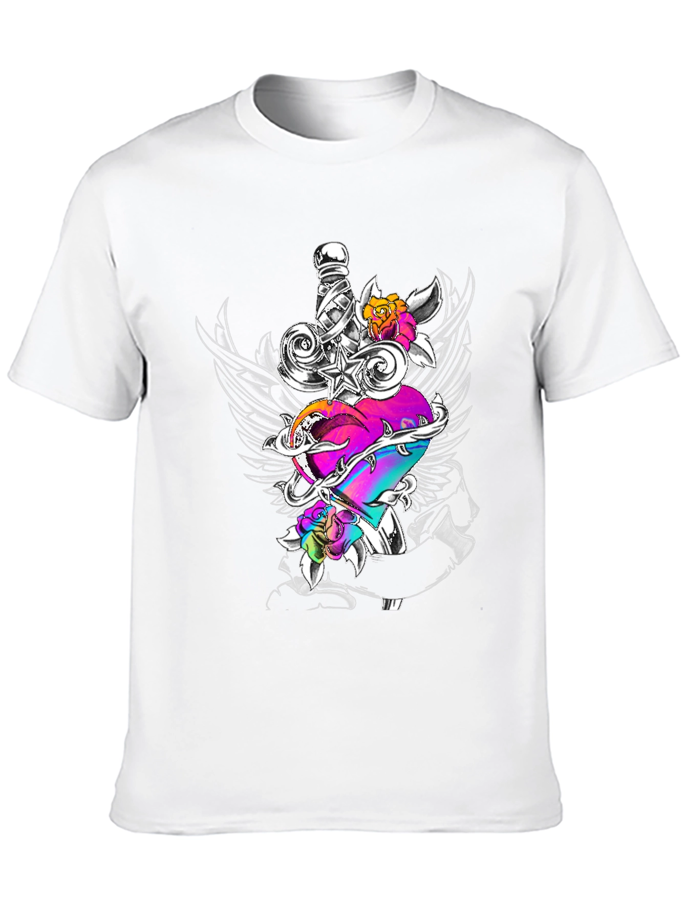 Heart & Sword Graphic Black Tee