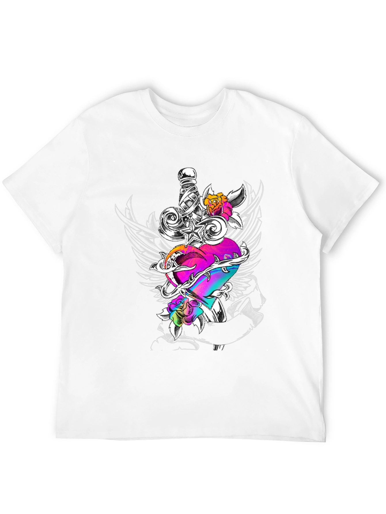 Heart & Sword Graphic Black Tee