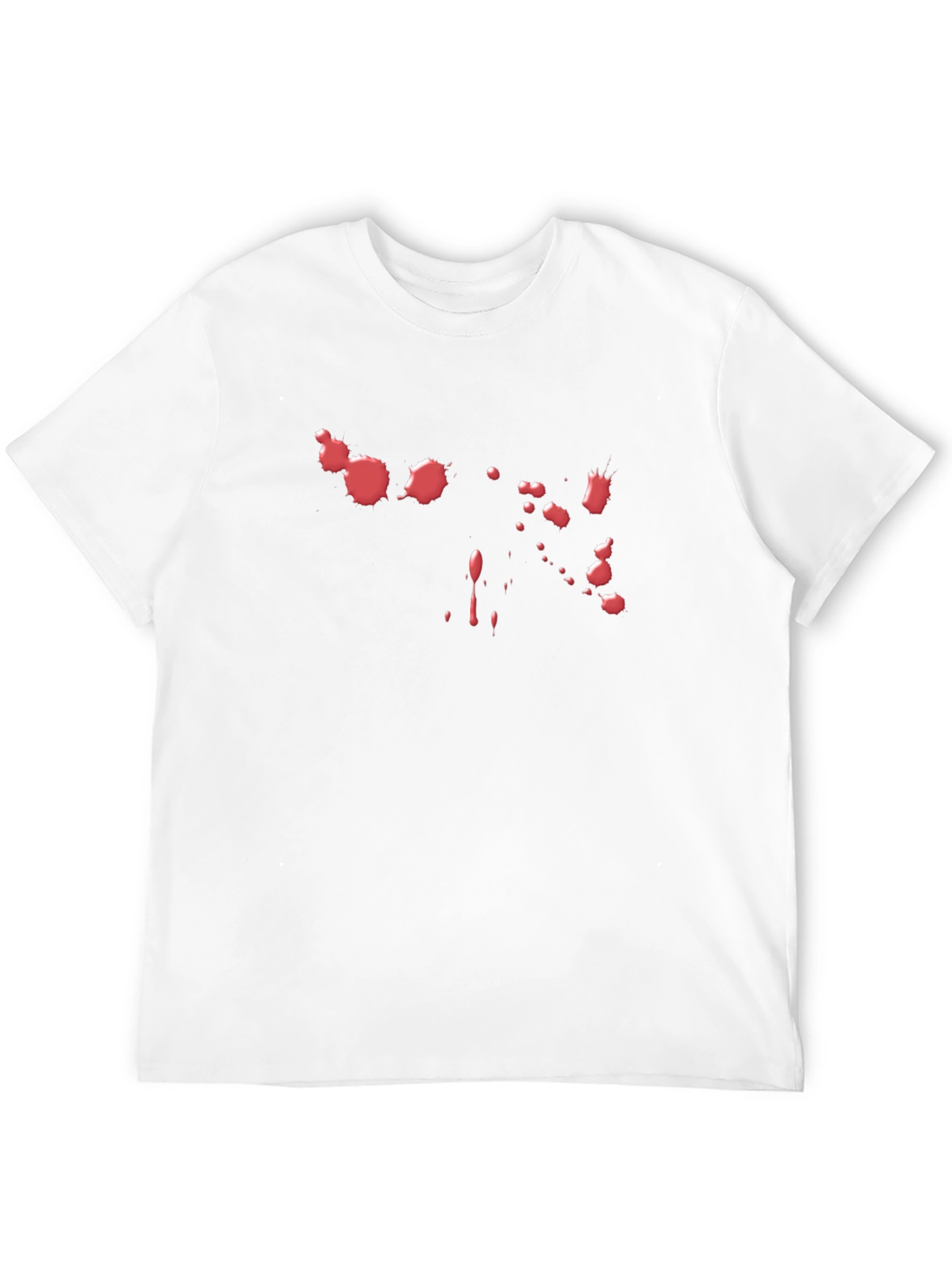 Black T-Shirt with Red Paint Splatter Design