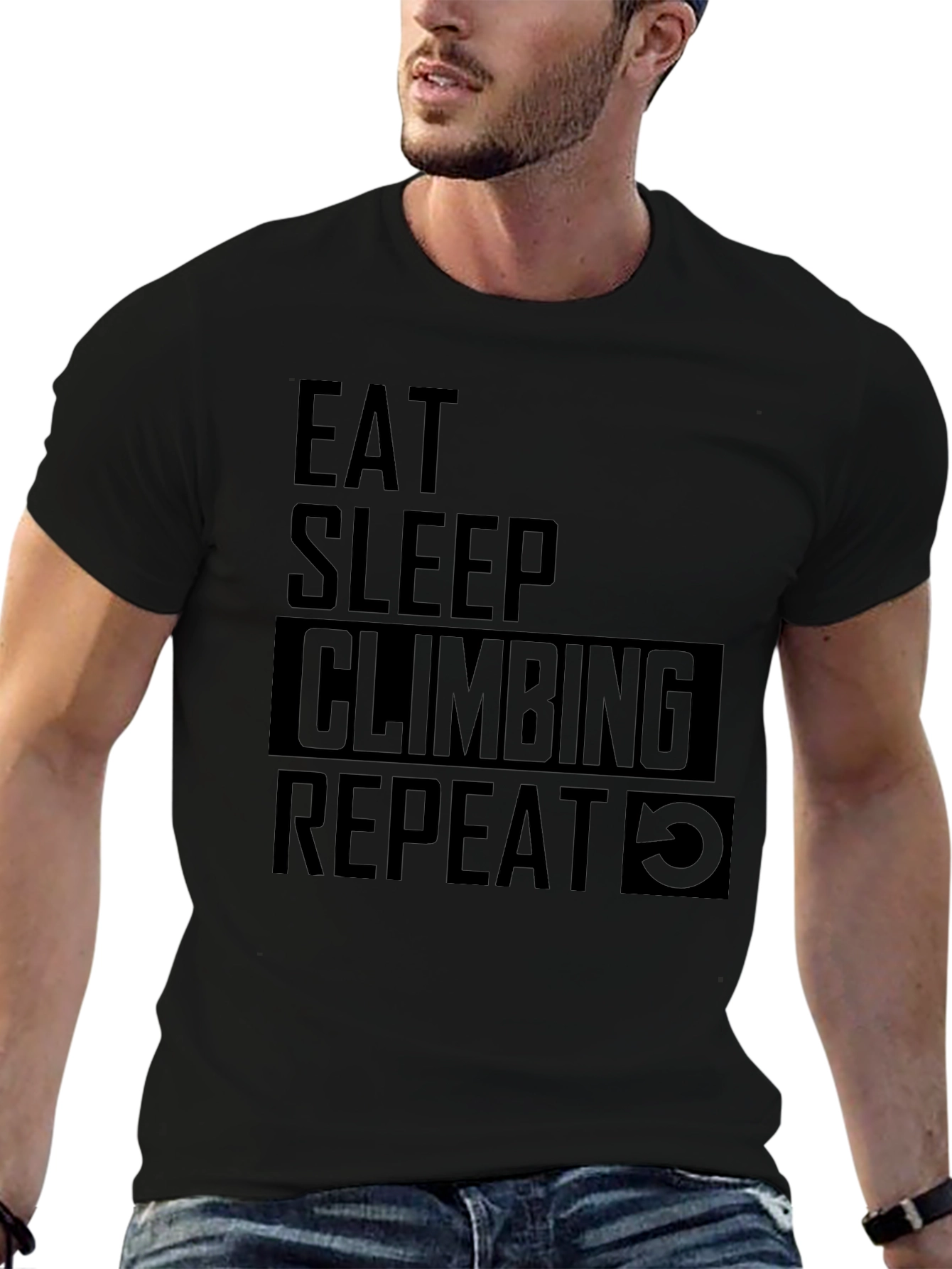 Eat Sleep Climbing Repeat Black T-Shirt