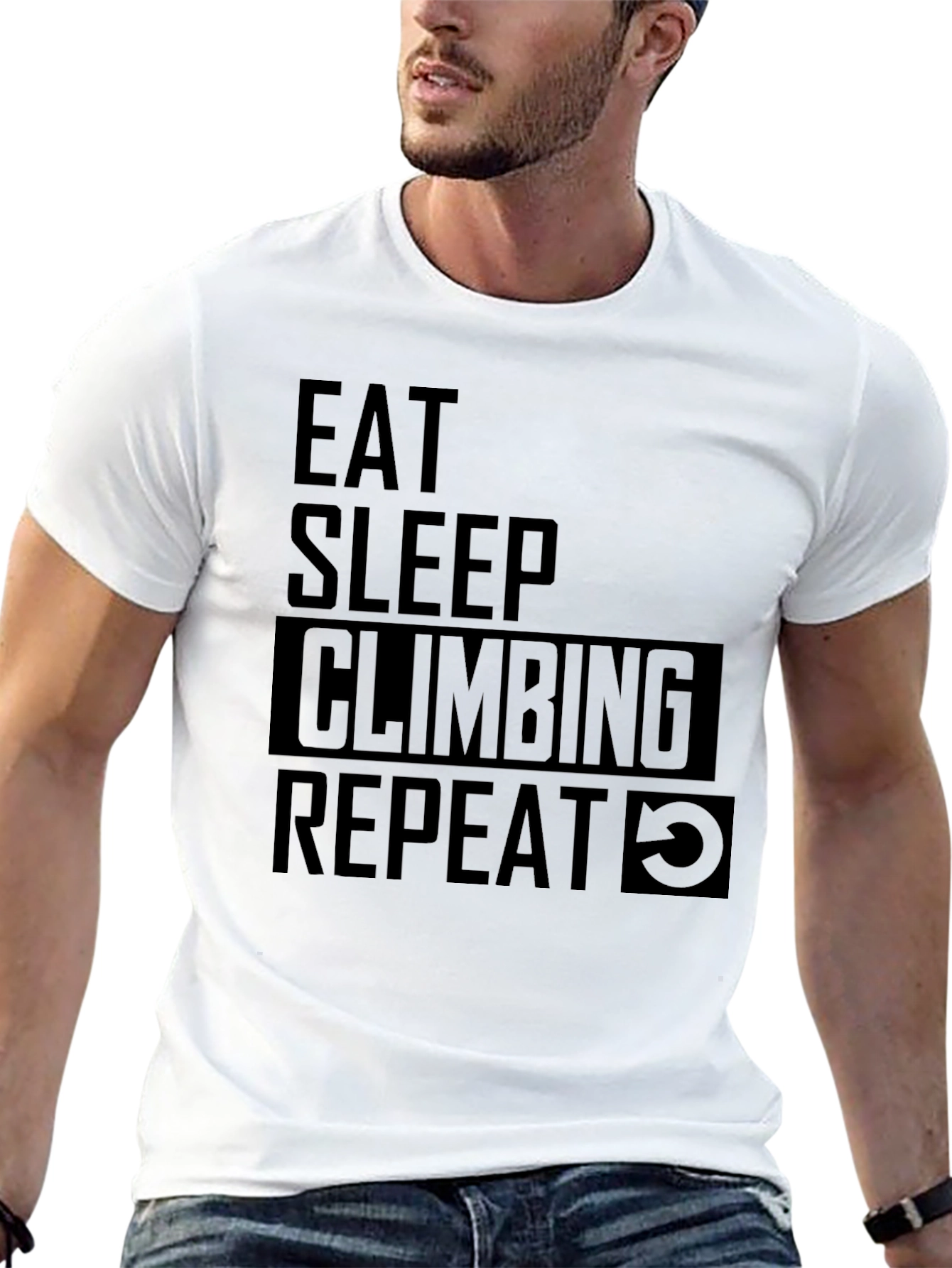 Eat Sleep Climbing Repeat Black T-Shirt