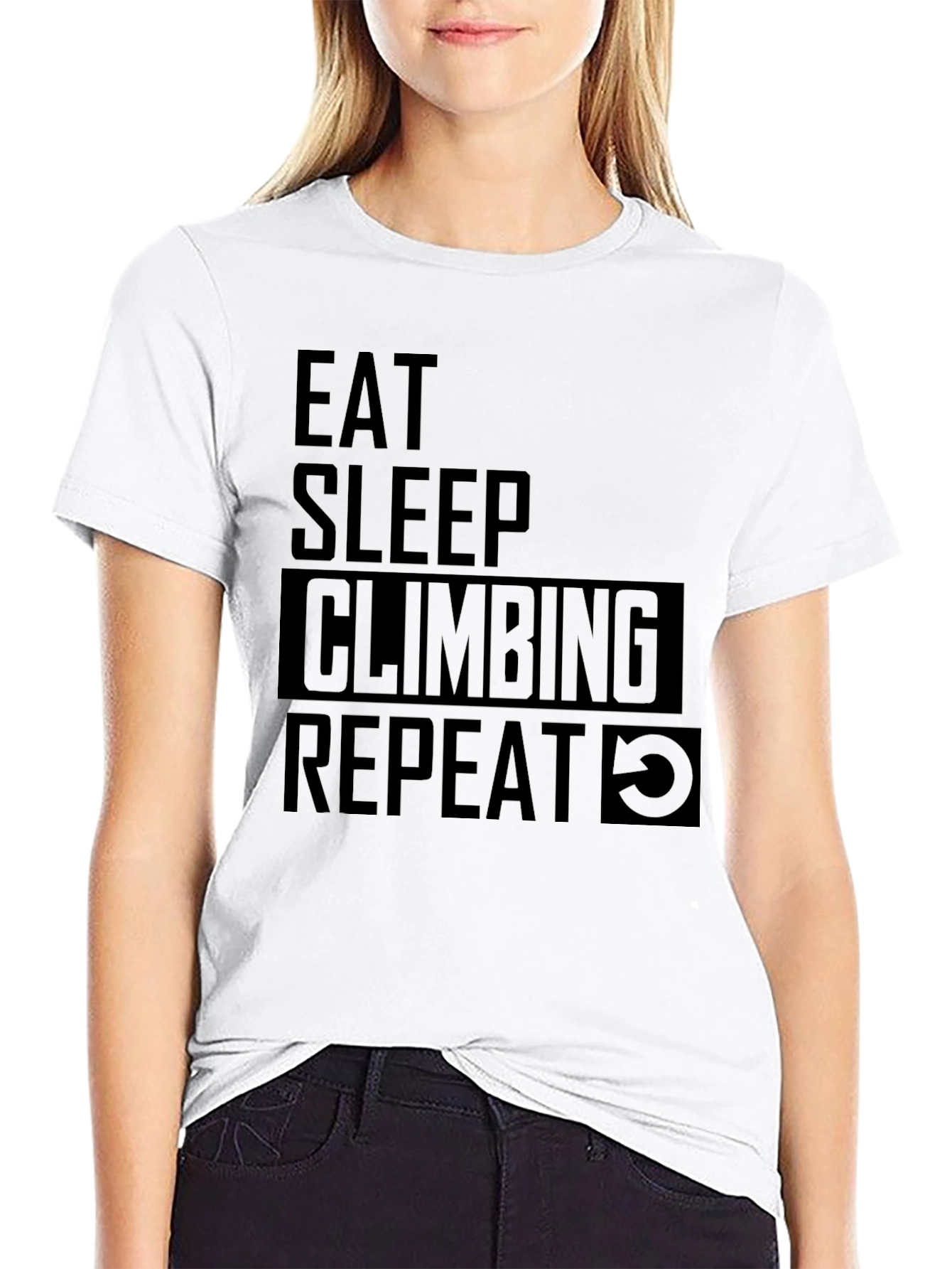 Eat Sleep Climbing Repeat Black T-Shirt